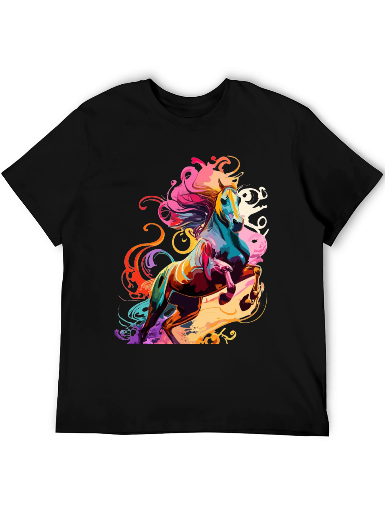 Vivid Horse Graphic Tee - Bold Artistic Design