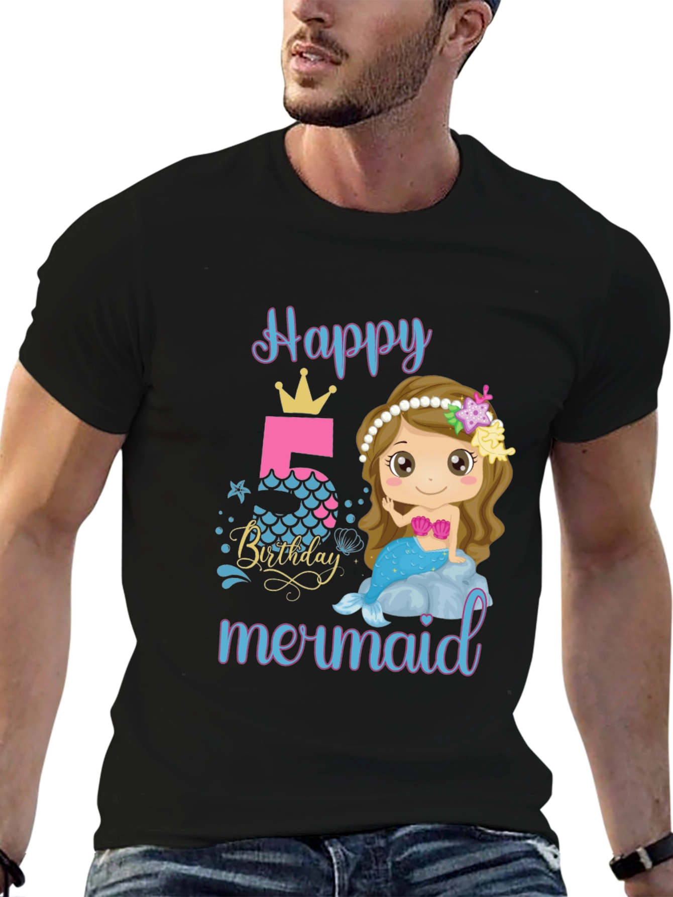 Happy Birthday Mermaid T-Shirt - Size 5