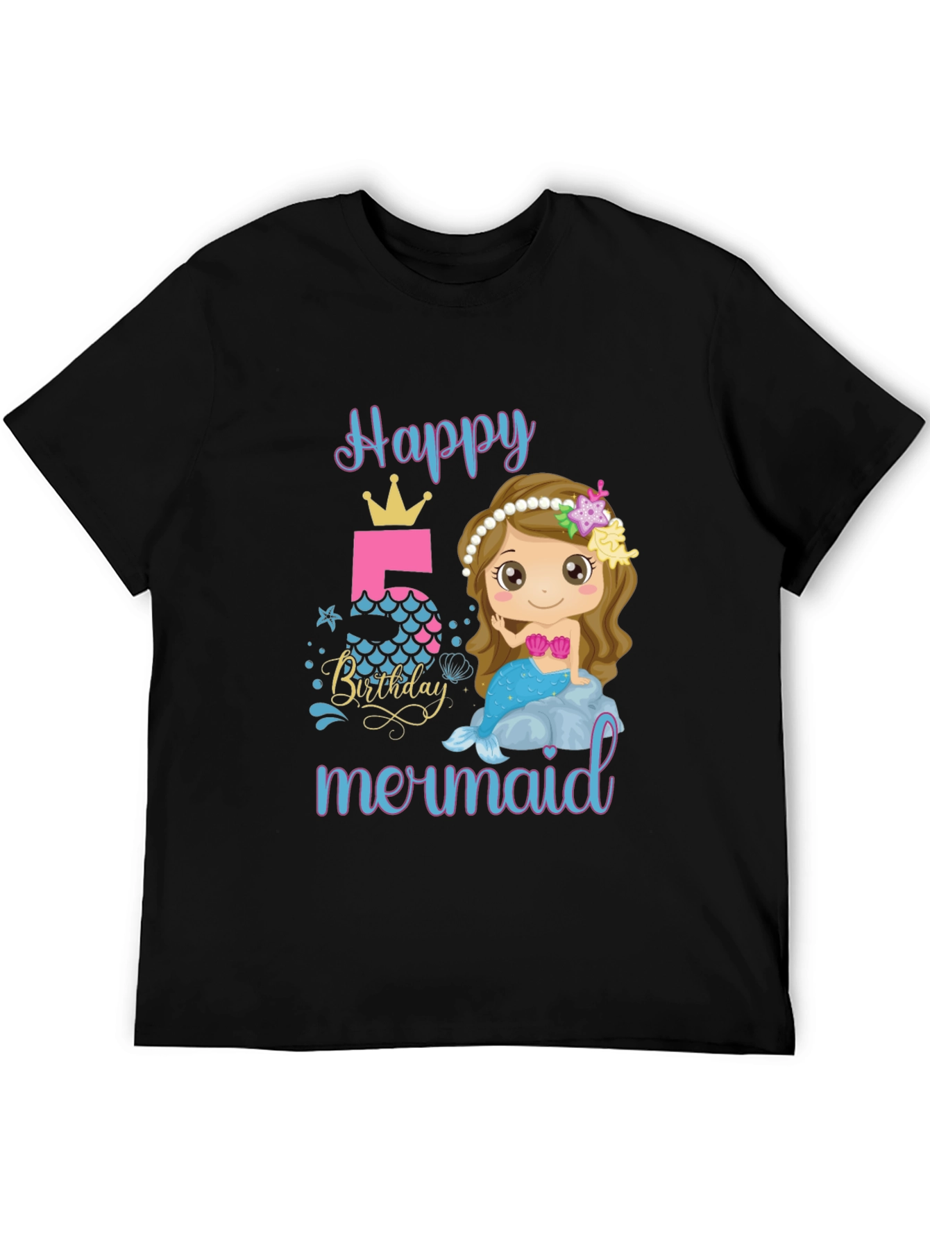 Happy Birthday Mermaid T-Shirt - Size 5