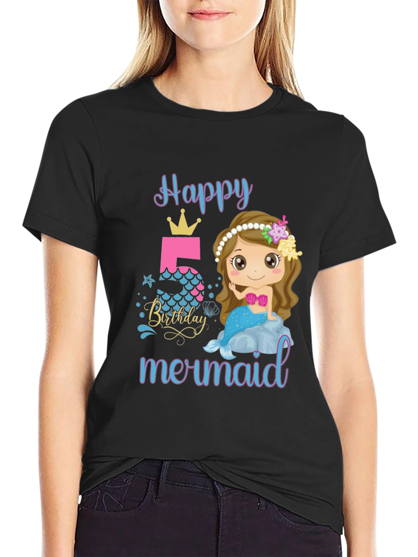 Happy Birthday Mermaid T-Shirt - Size 5