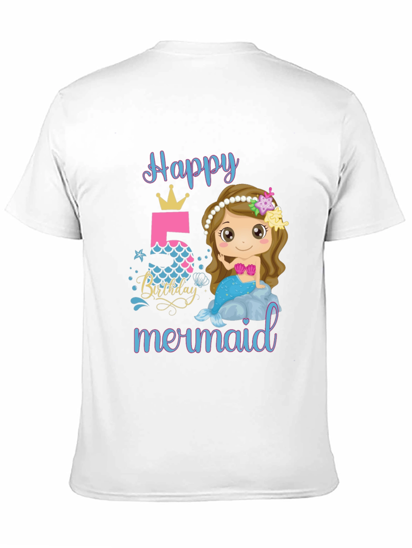 Happy Birthday Mermaid T-Shirt - Size 5
