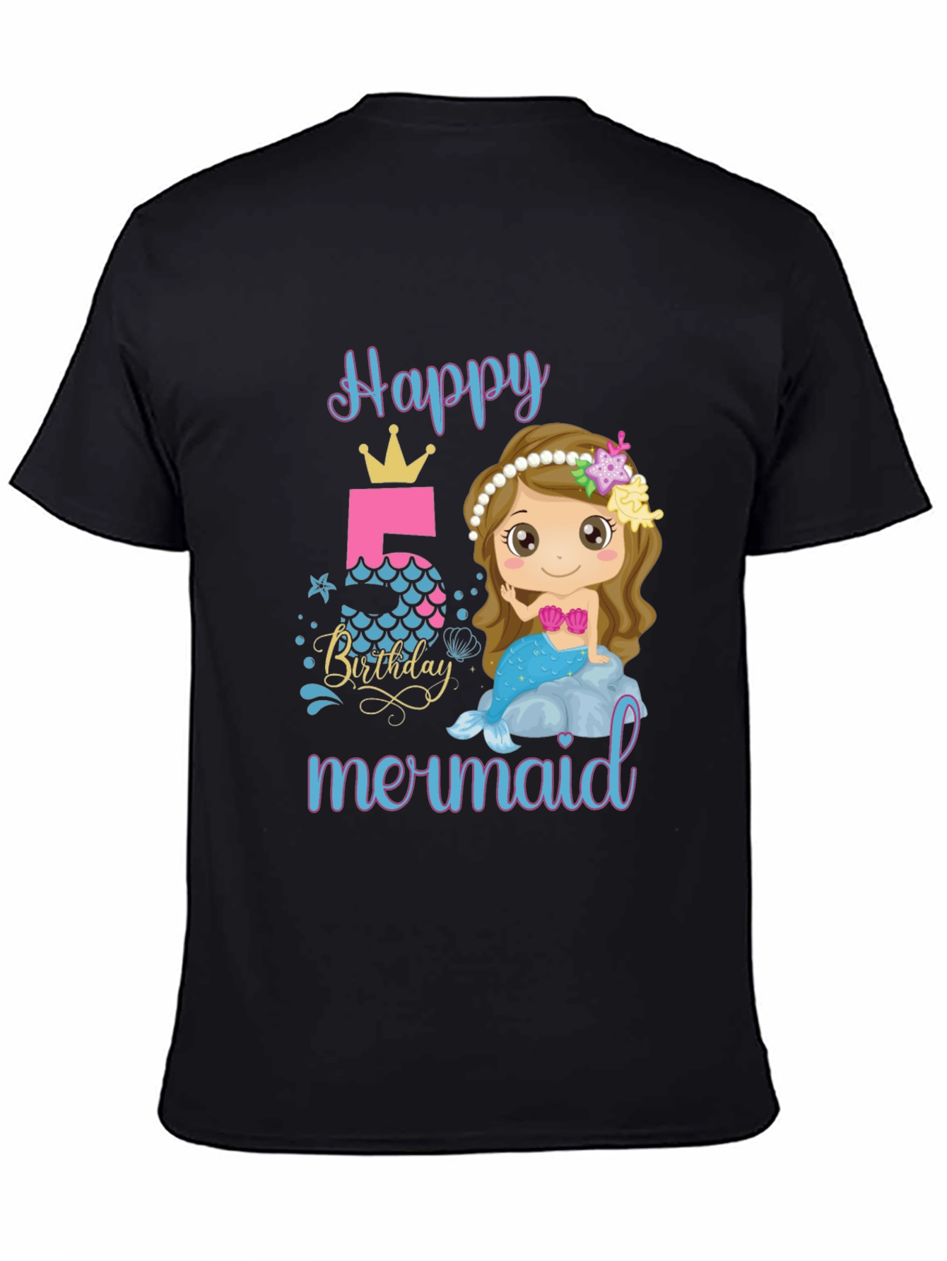 Happy Birthday Mermaid T-Shirt - Size 5