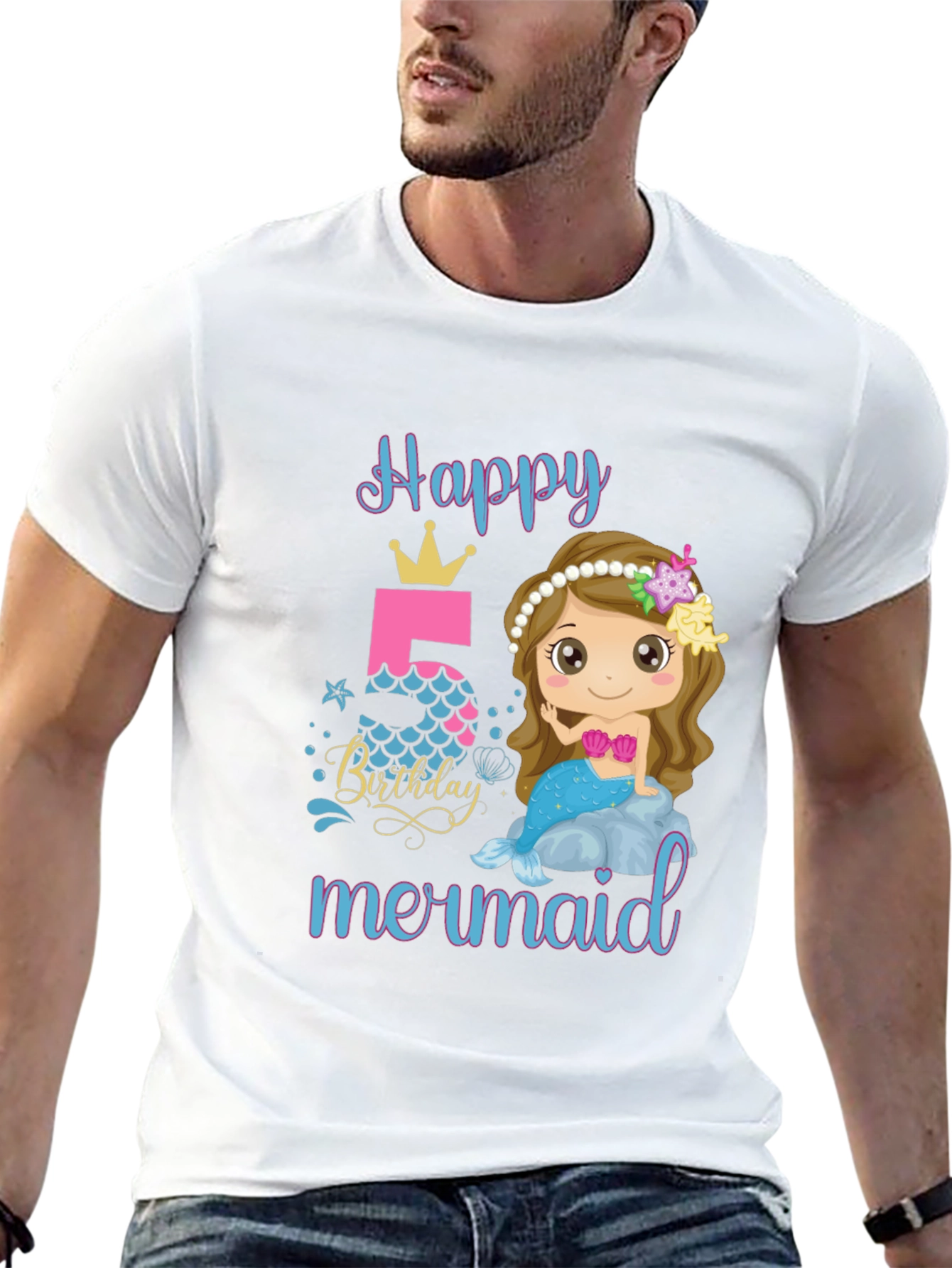 Happy Birthday Mermaid T-Shirt - Size 5