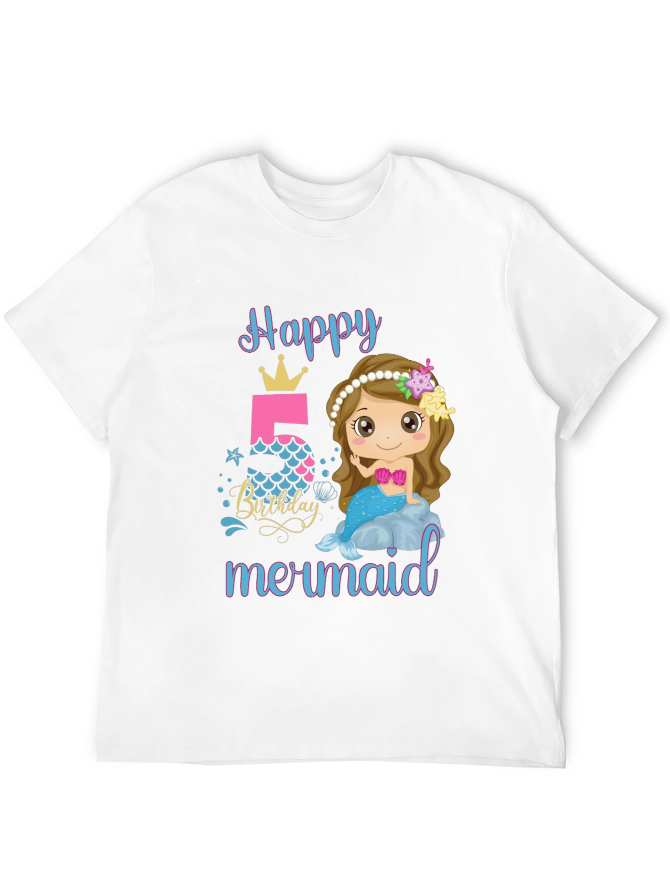 Happy Birthday Mermaid T-Shirt - Size 5