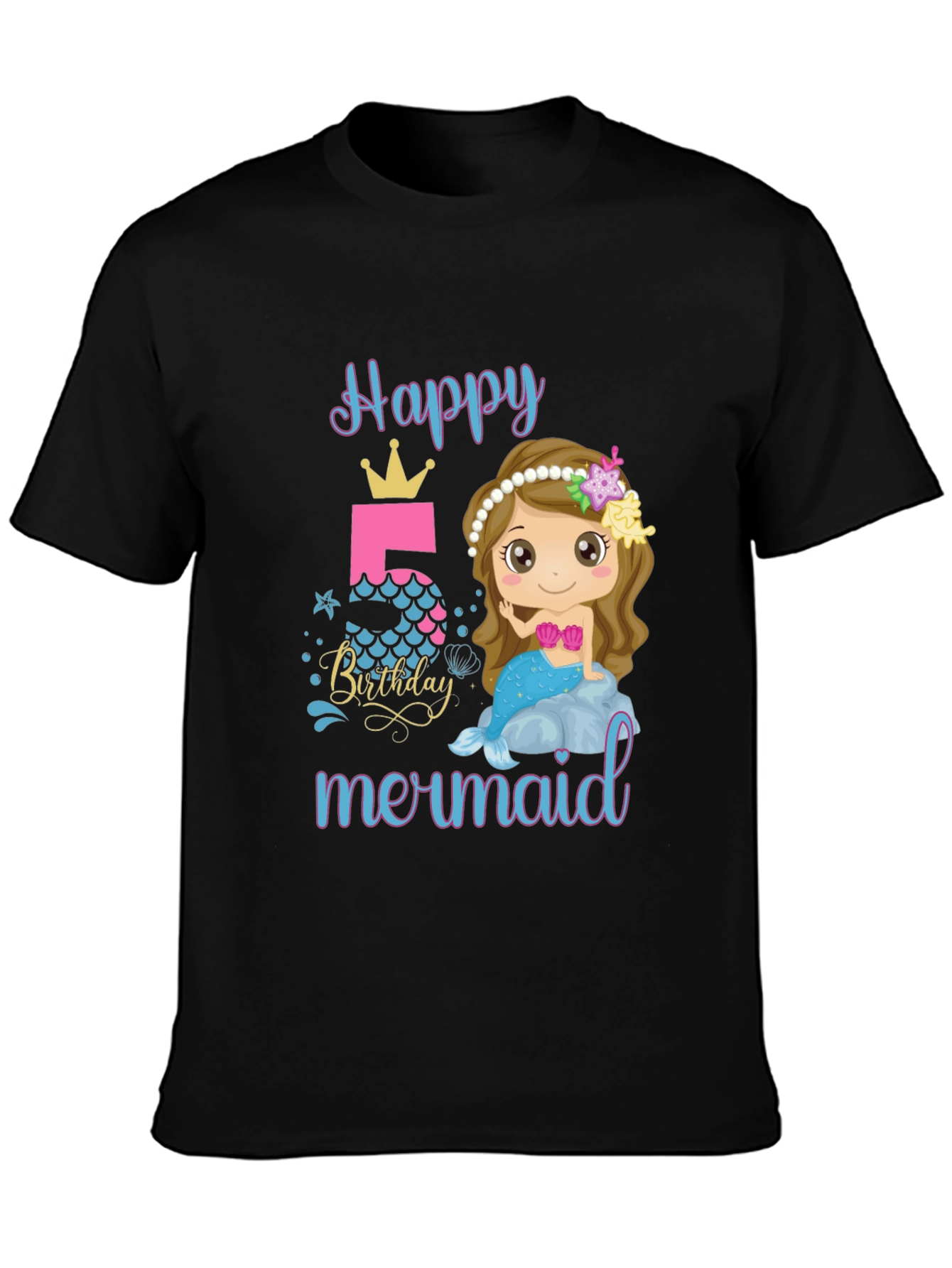 Happy Birthday Mermaid T-Shirt - Size 5