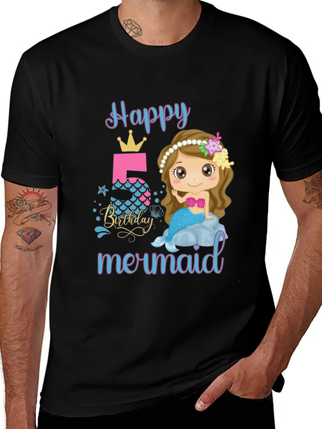 Happy Birthday Mermaid T-Shirt - Size 5