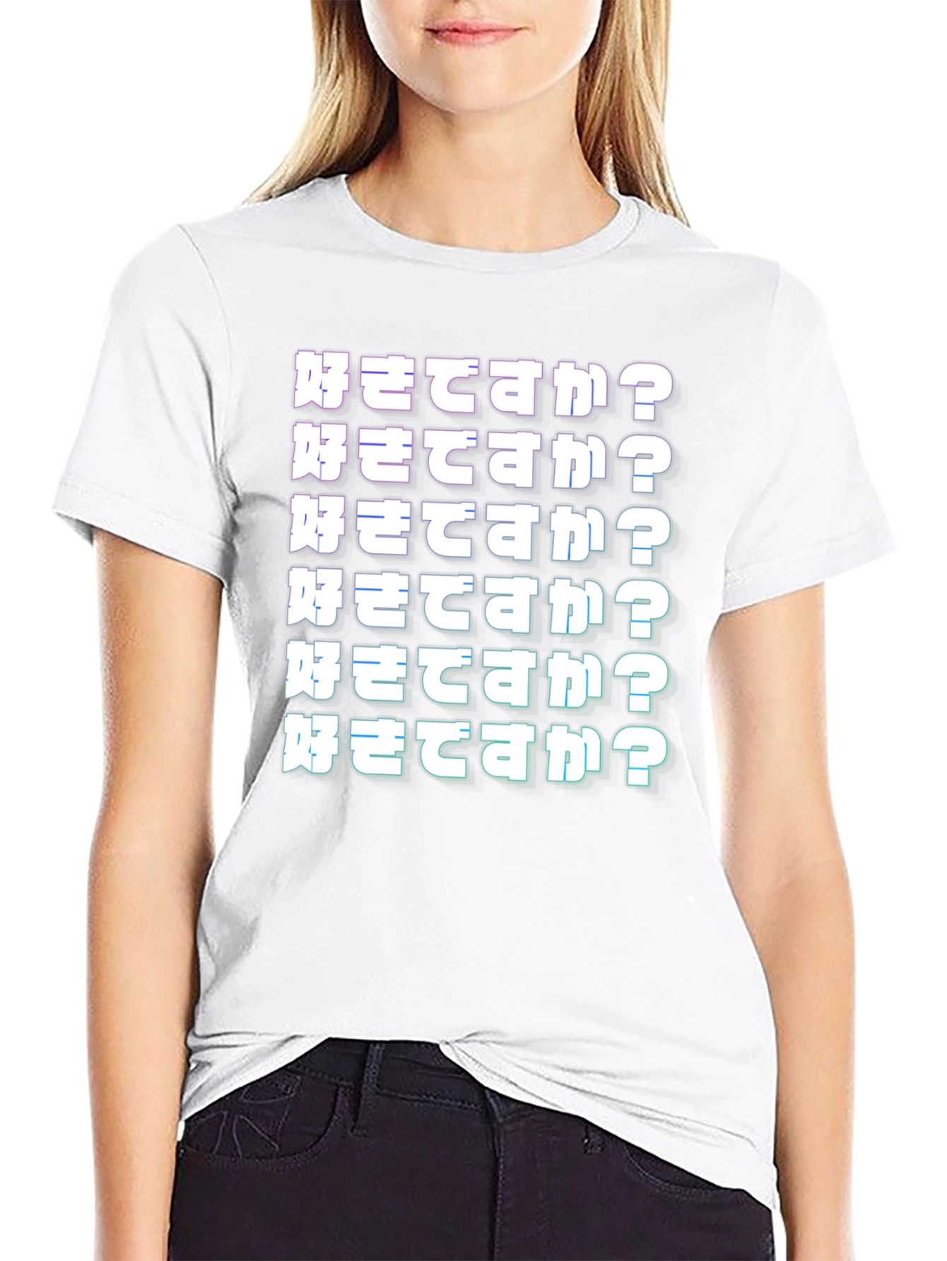 Japanese Text Graphic T-Shirt