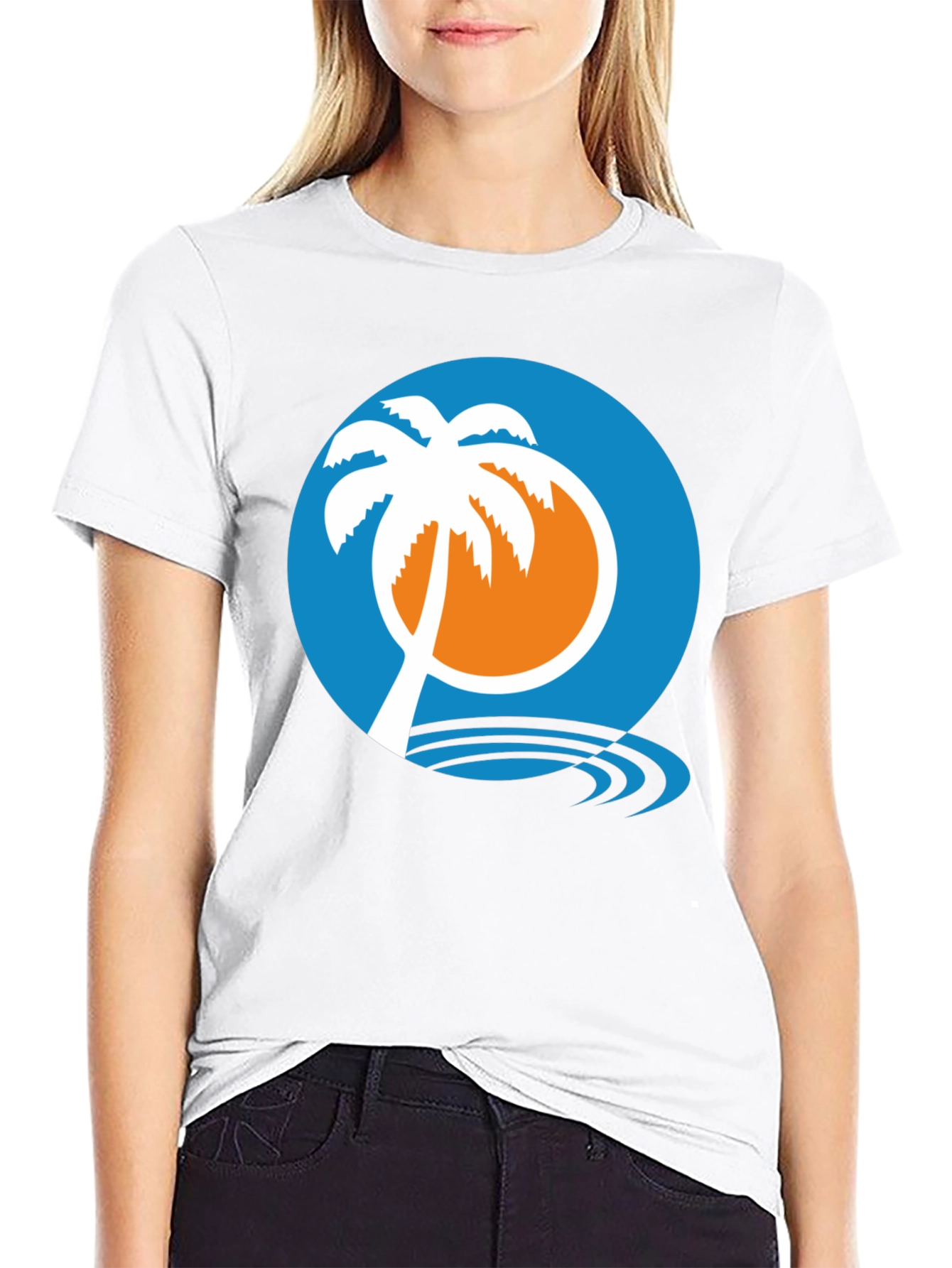 Tropical Palm Tree Graphic Tee - Black Cotton Shirt