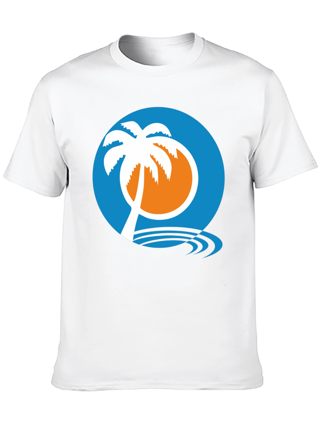 Tropical Palm Tree Graphic Tee - Black Cotton Shirt