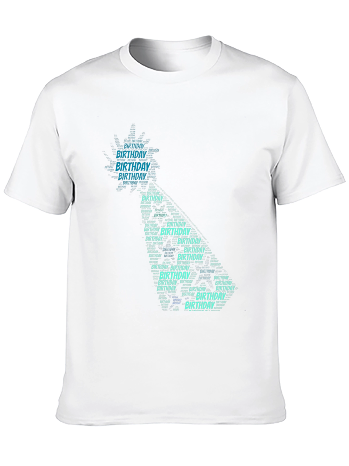 Birthday Cake Word Art T-Shirt - Black