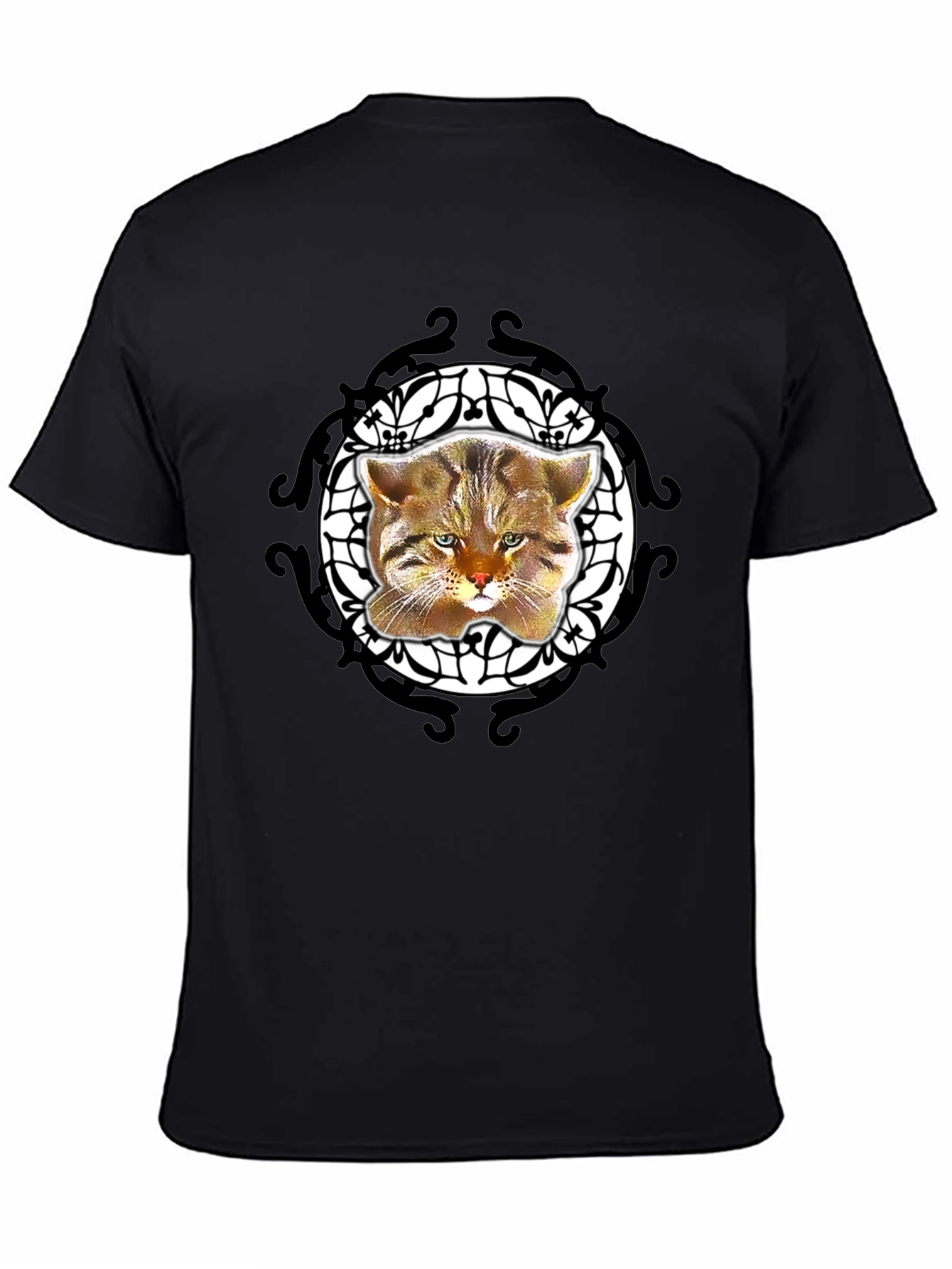 Cool Cat Graphic Tee - Black Crew Neck