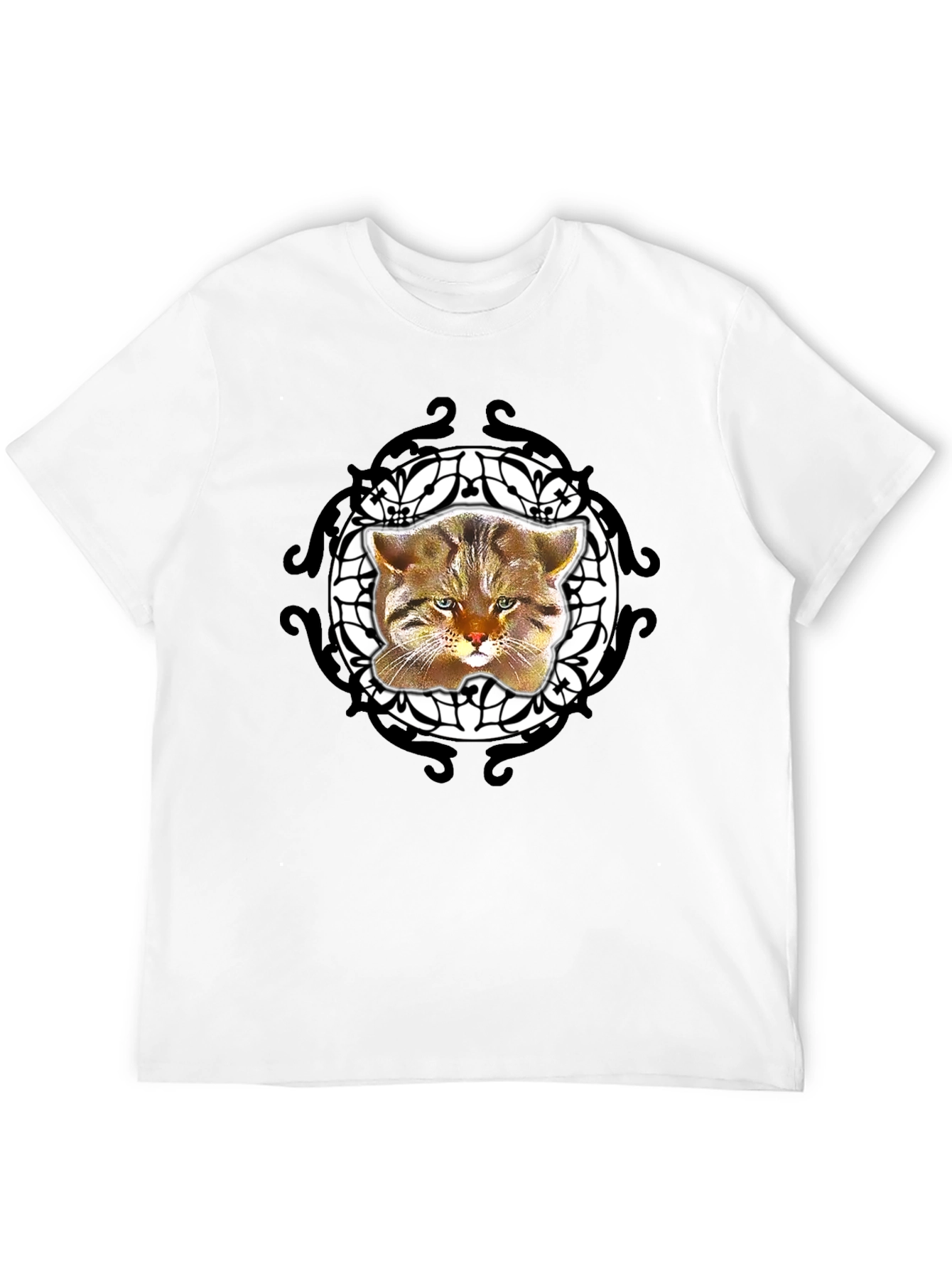 Cool Cat Graphic Tee - Black Crew Neck