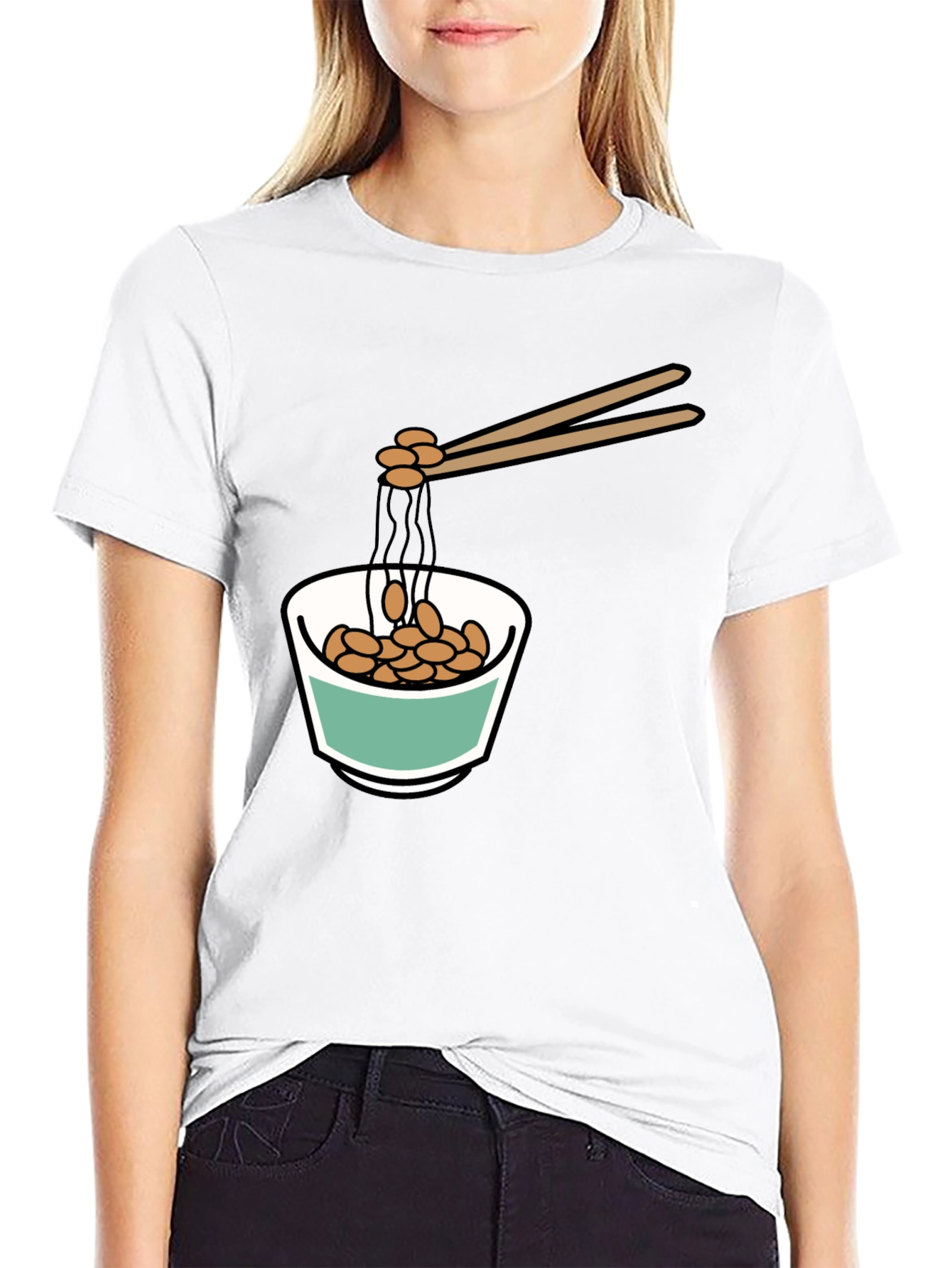 Natto Bowl Graphic Tee - Funny Foodie Shirt