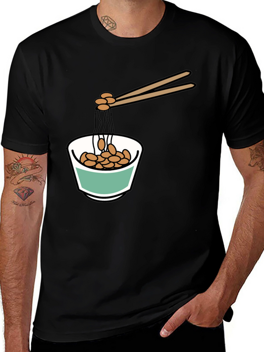 Natto Bowl Graphic Tee - Funny Foodie Shirt