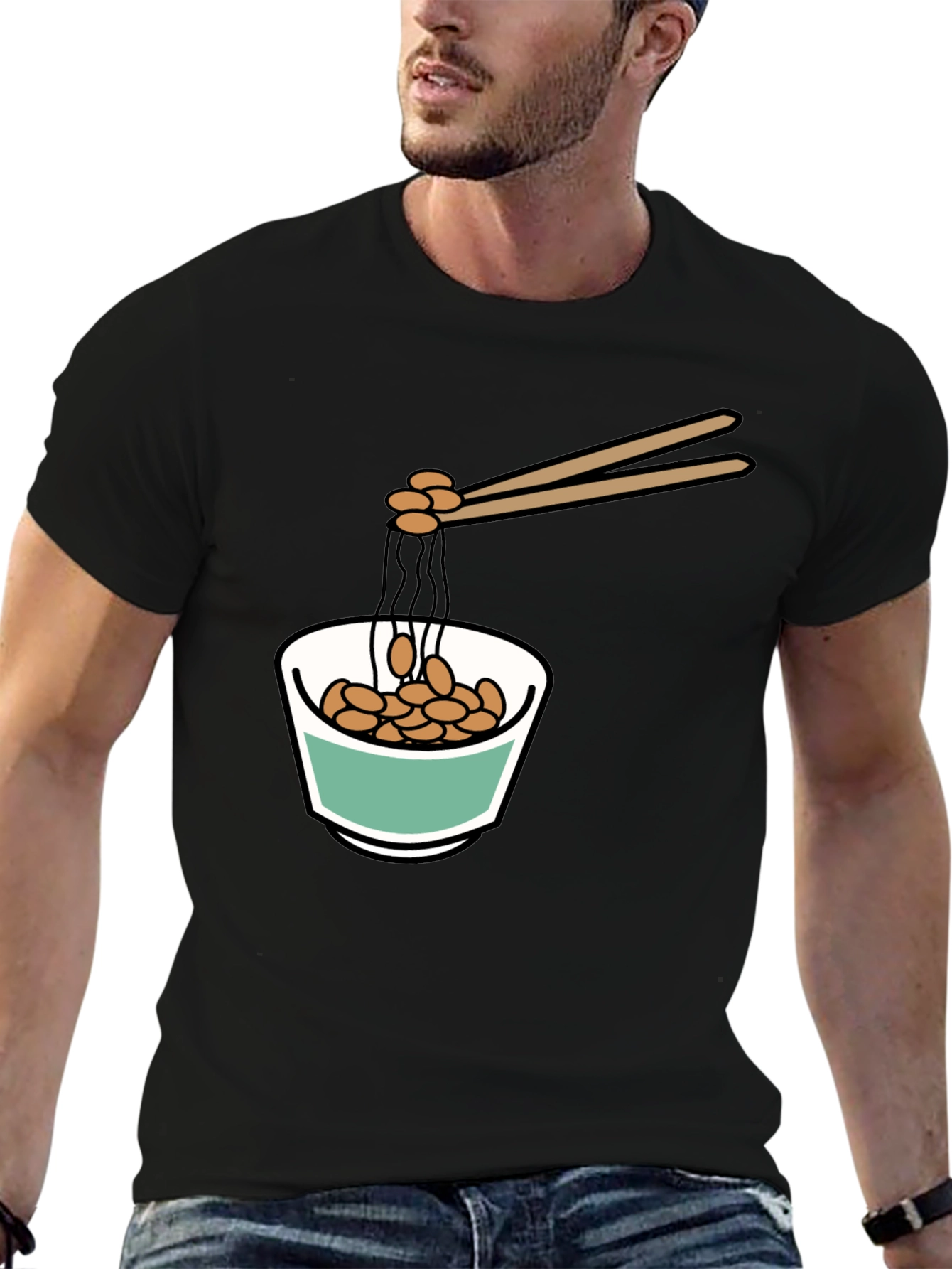 Natto Bowl Graphic Tee - Funny Foodie Shirt