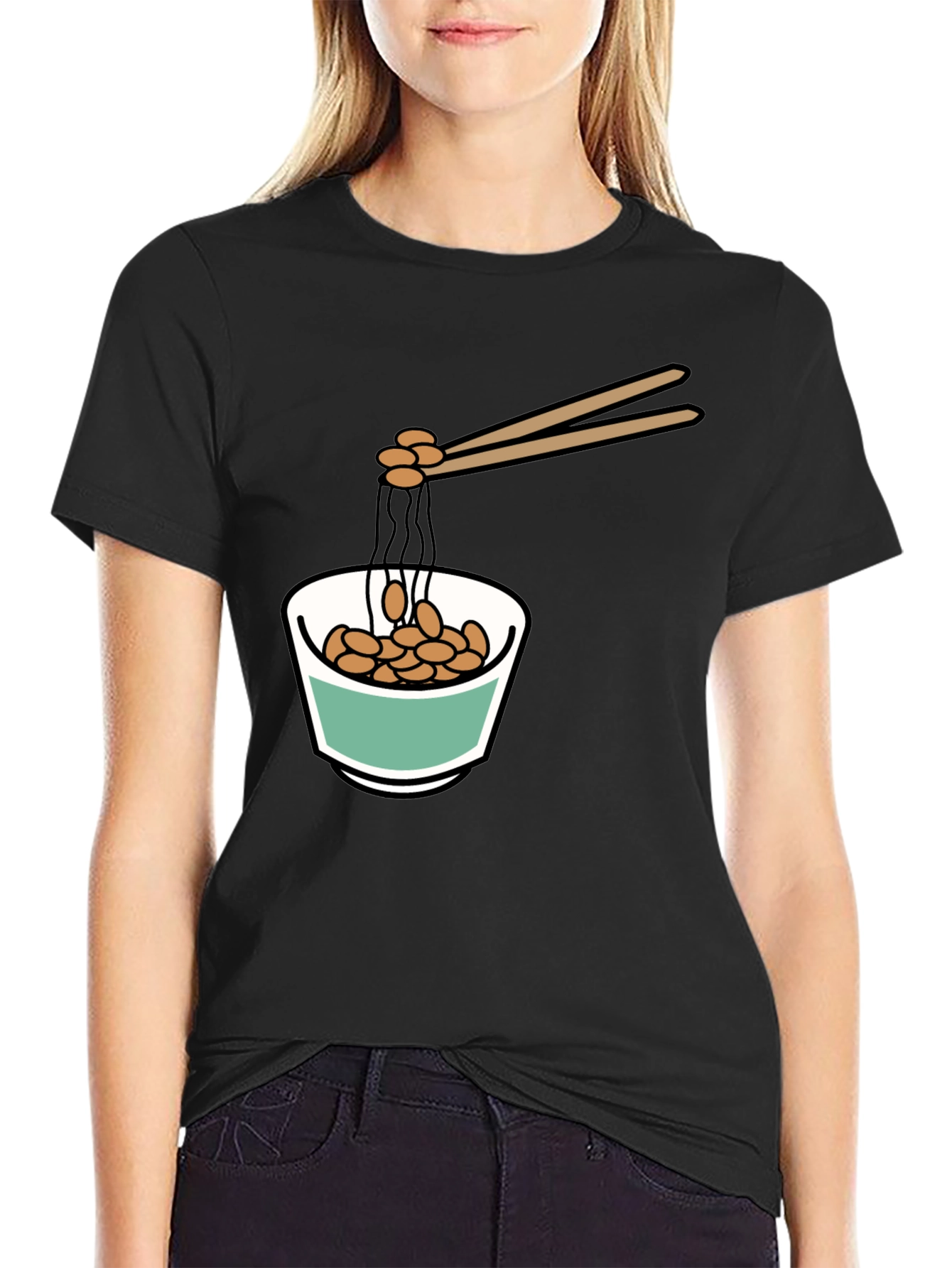 Natto Bowl Graphic Tee - Funny Foodie Shirt