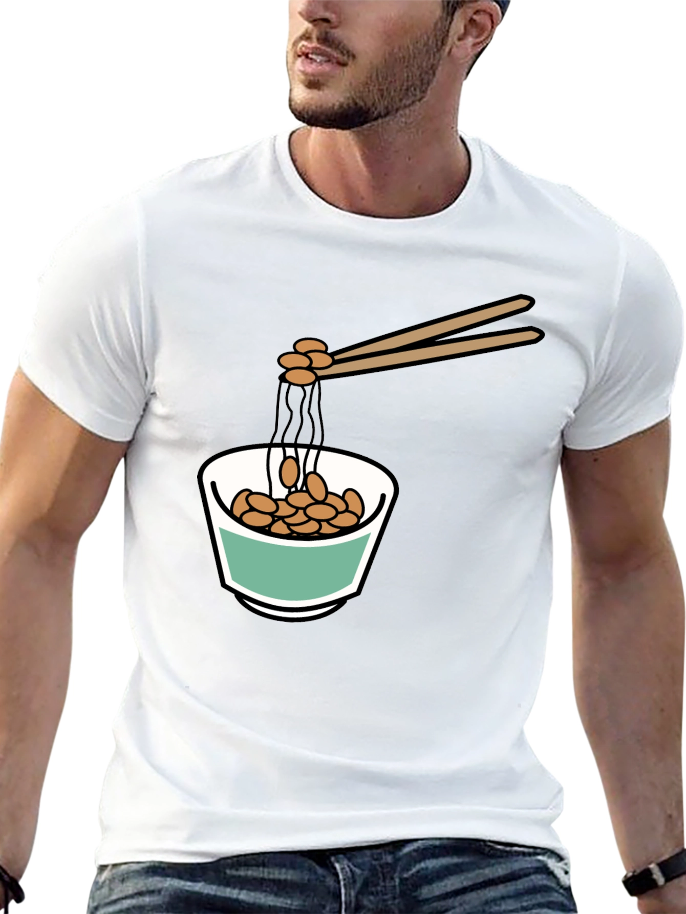 Natto Bowl Graphic Tee - Funny Foodie Shirt