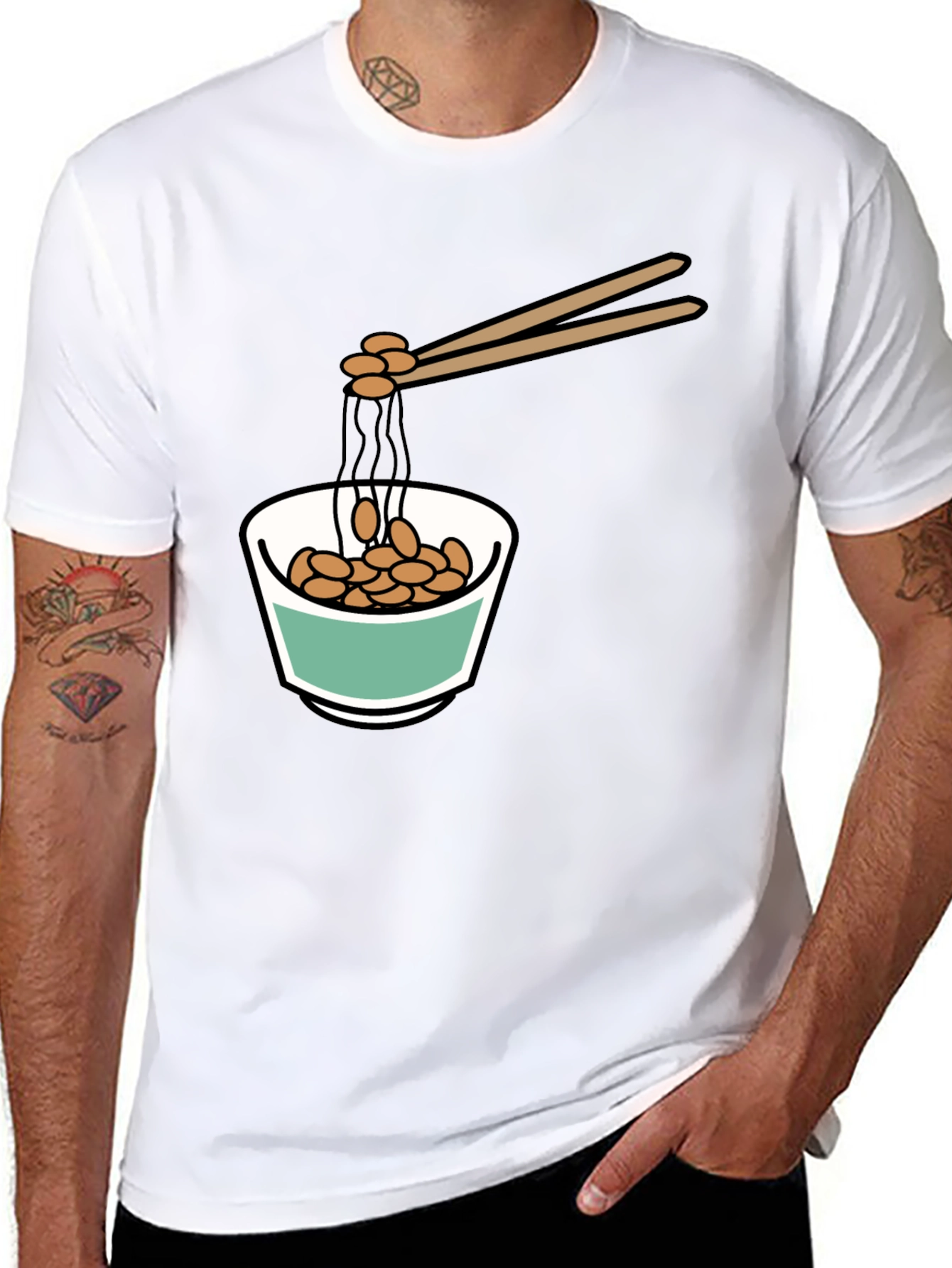 Natto Bowl Graphic Tee - Funny Foodie Shirt