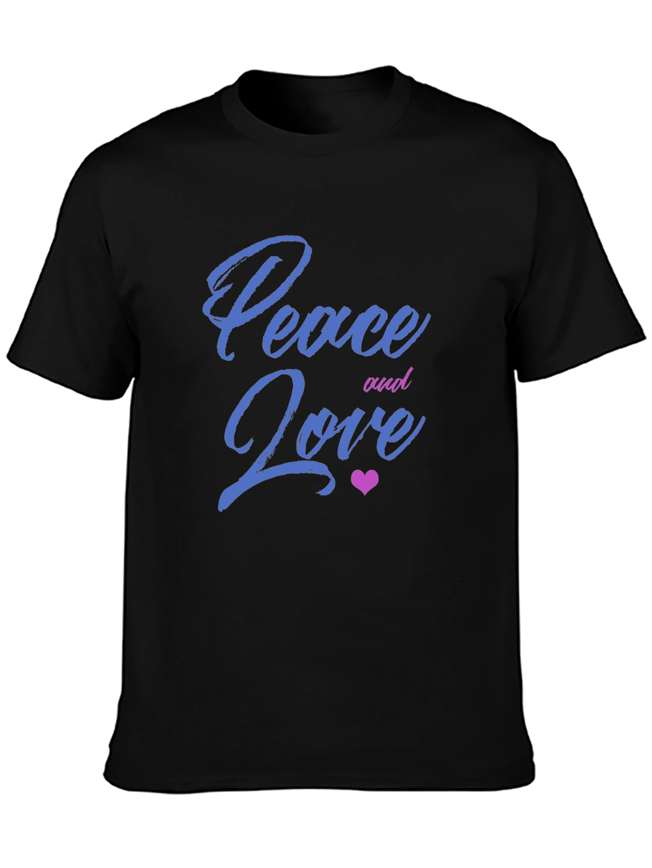 Peace and Love Graphic Tee - Mens Black T-Shirt
