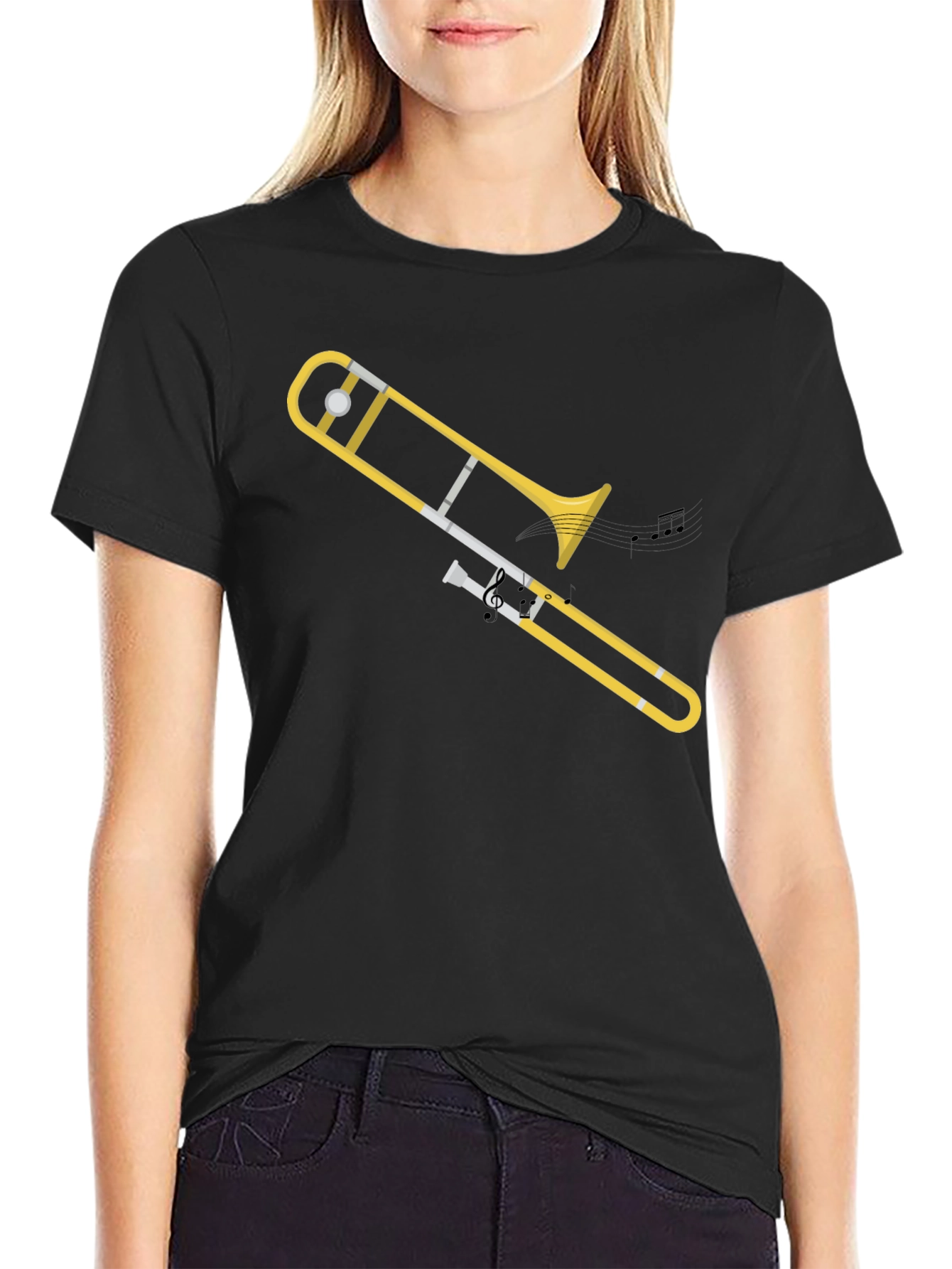Trombone Graphic Tee - Musical Instrument T-Shirt