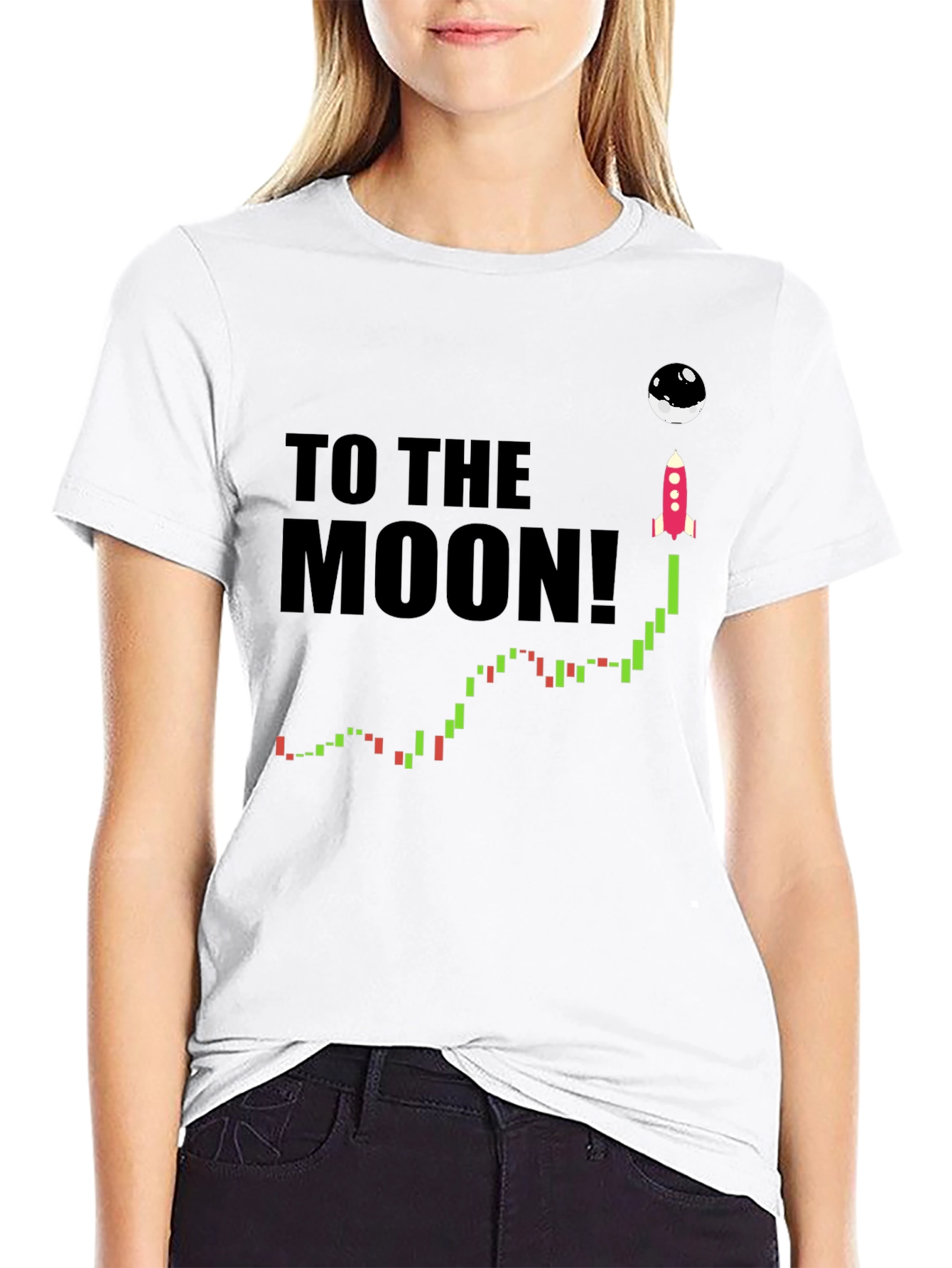 To the Moon T-Shirt - Crypto Rocket Design