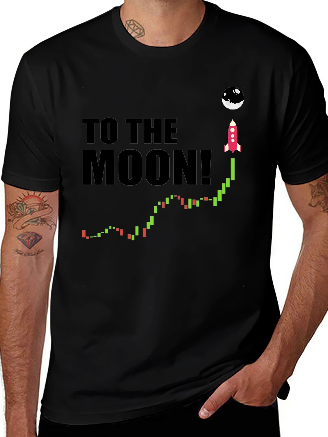 To the Moon T-Shirt - Crypto Rocket Design
