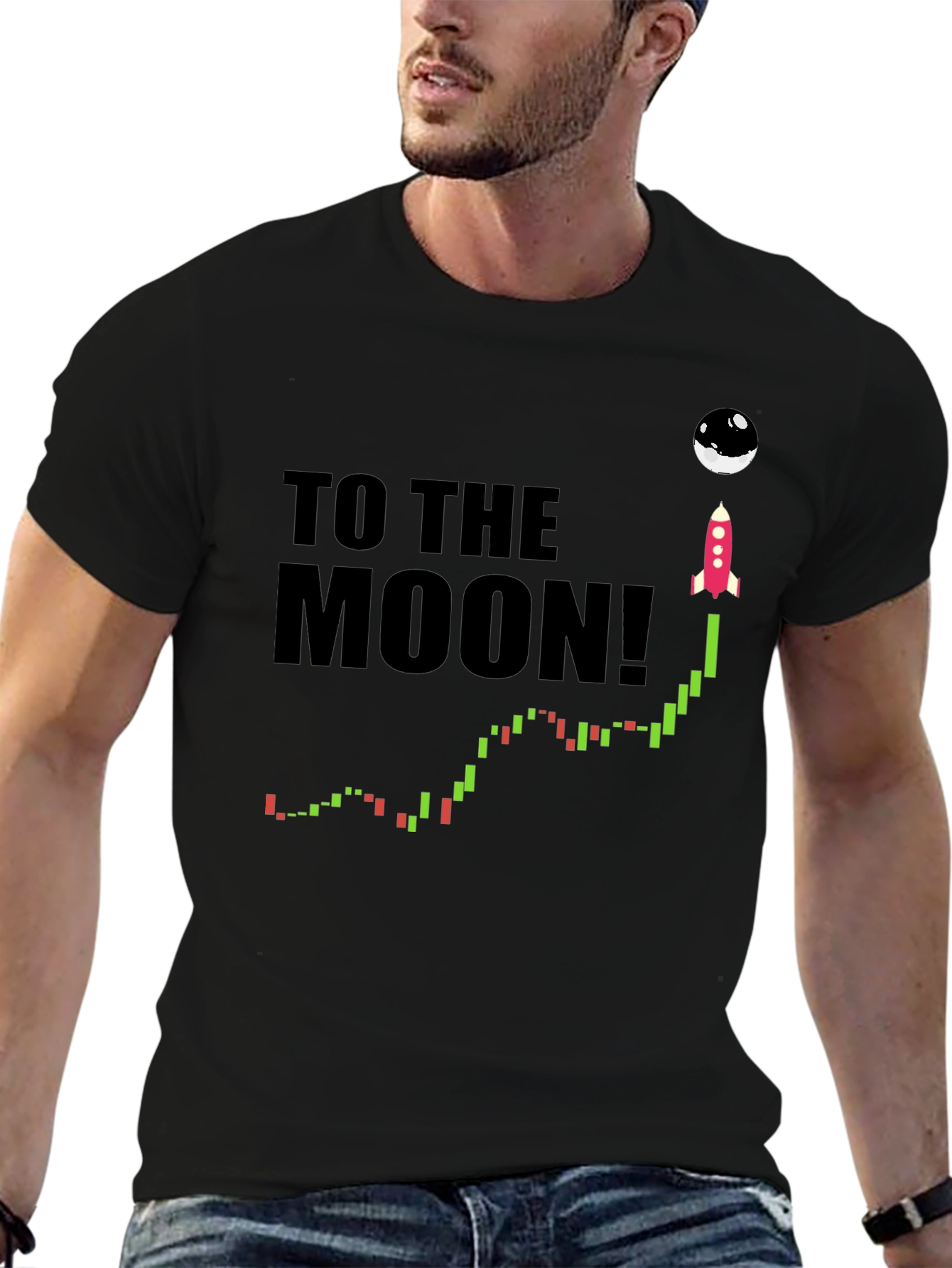 To the Moon T-Shirt - Crypto Rocket Design