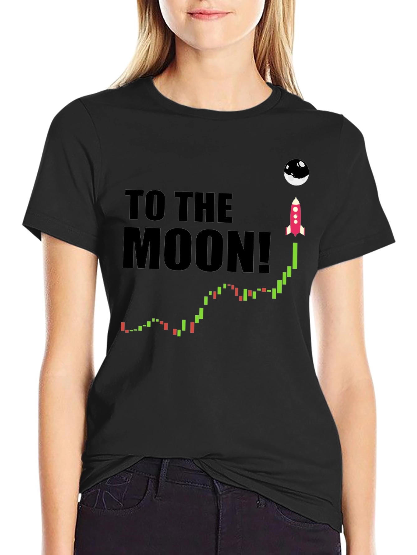 To the Moon T-Shirt - Crypto Rocket Design