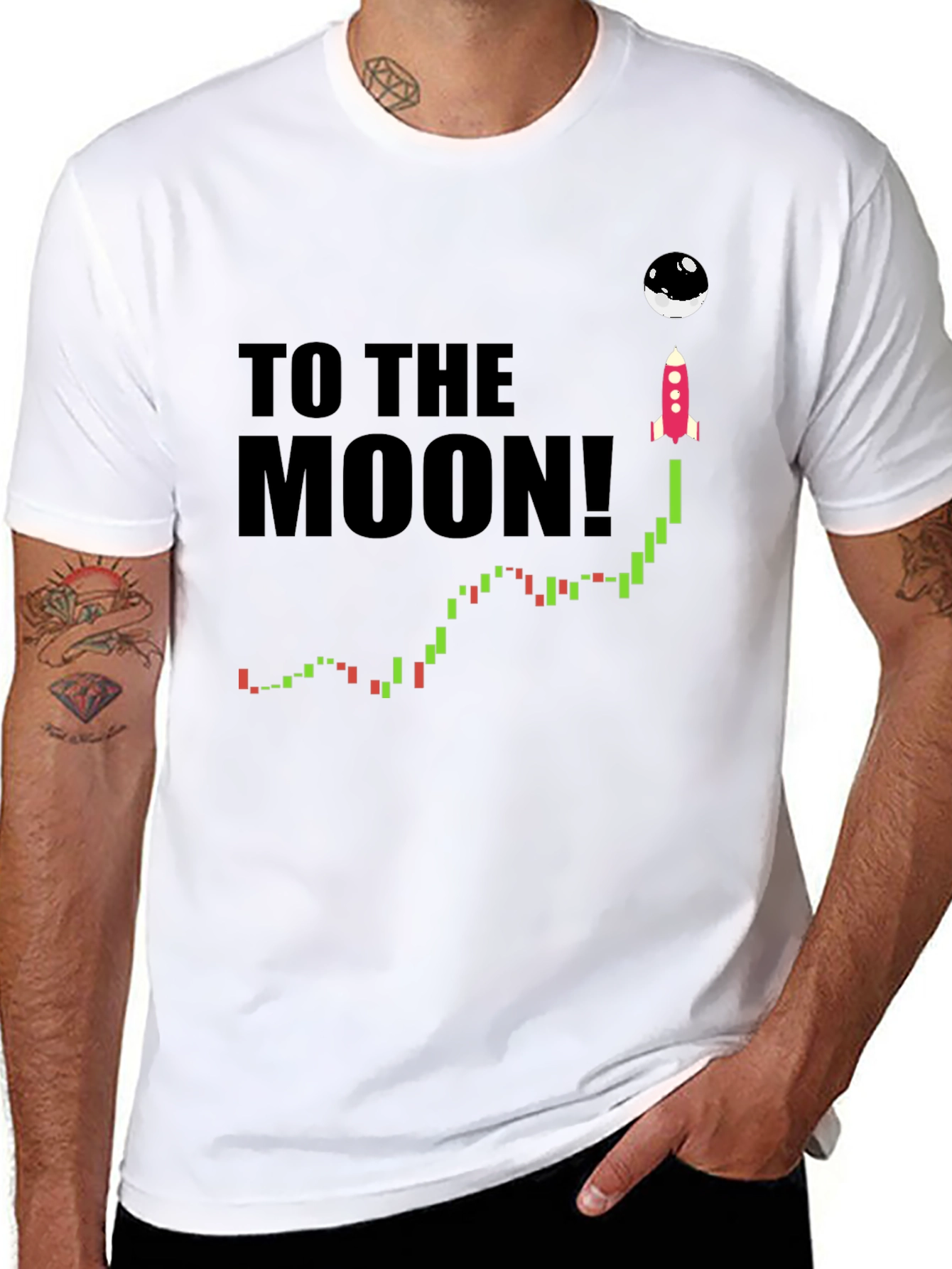 To the Moon T-Shirt - Crypto Rocket Design