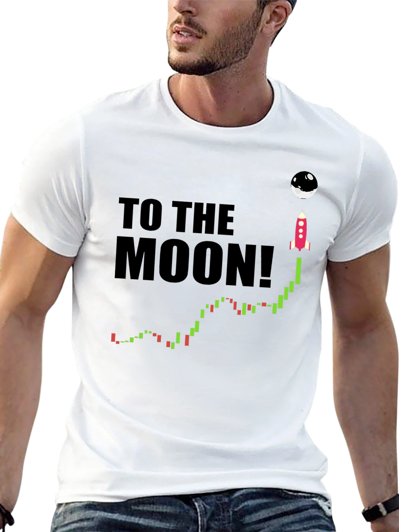To the Moon T-Shirt - Crypto Rocket Design