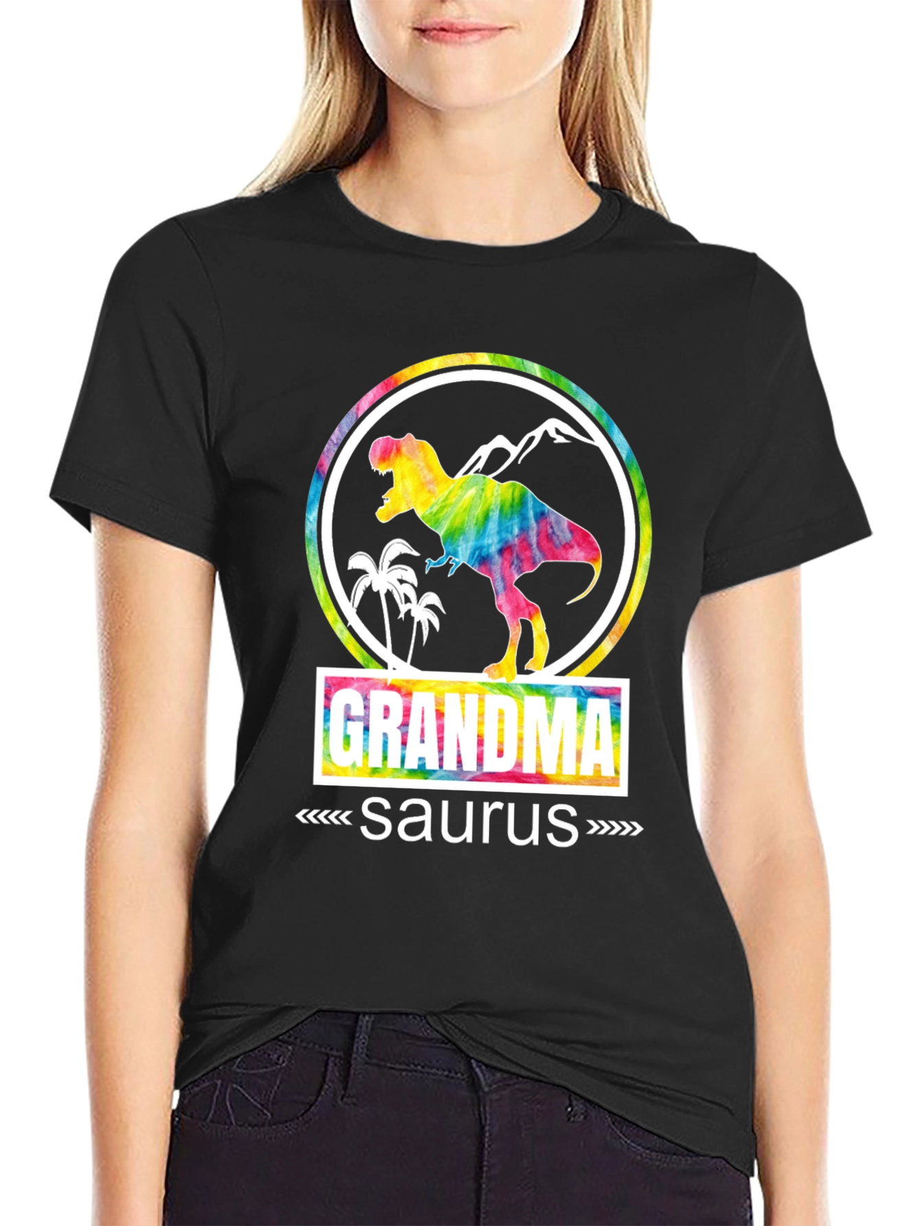 Grandmasaurus T-Shirt - Tie Dye Dinosaur Graphic Tee
