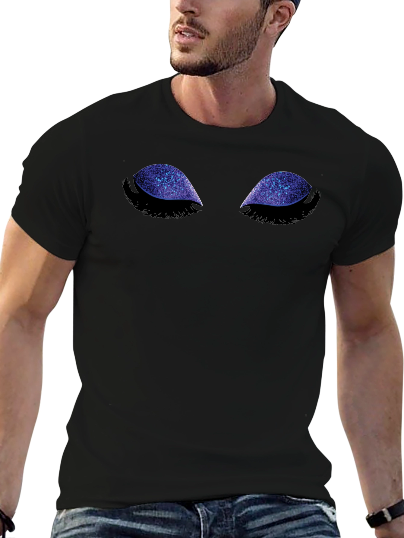Cosmic Eyes Graphic Tee - Black