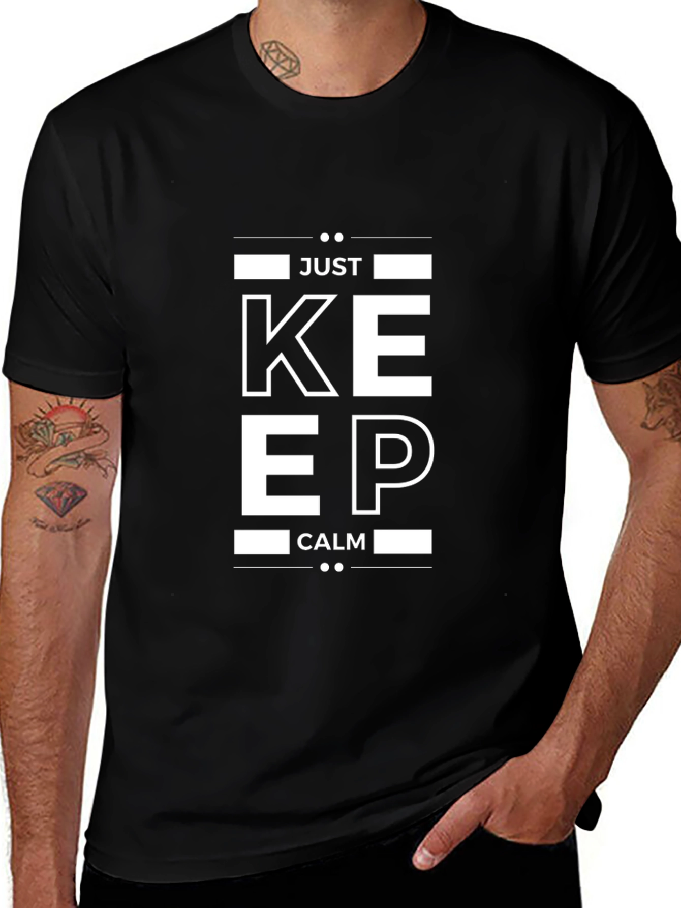 Just Keep Calm Black T-Shirt