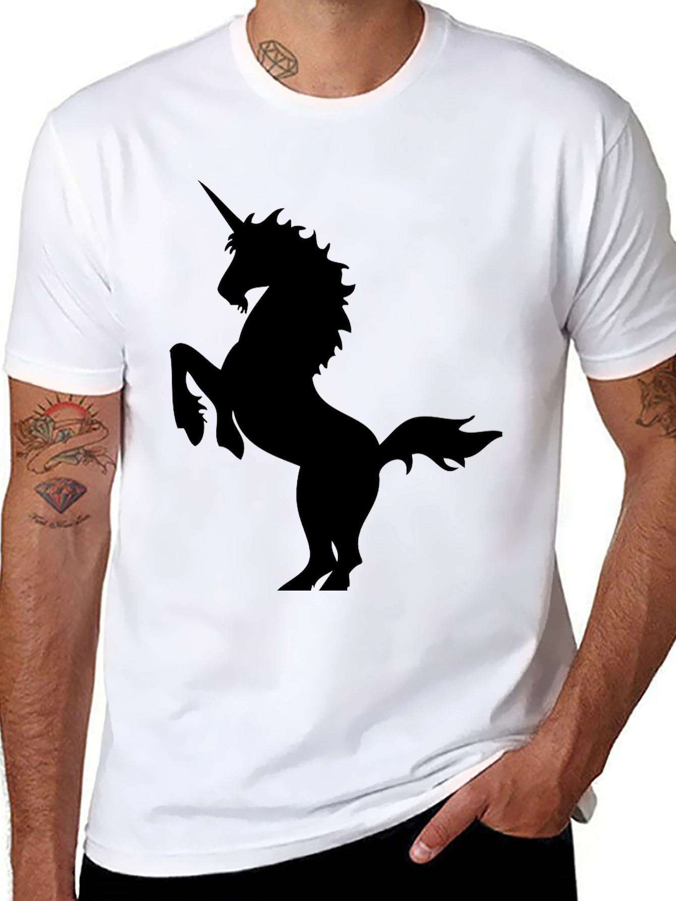 Unicorn Silhouette Black T-Shirt