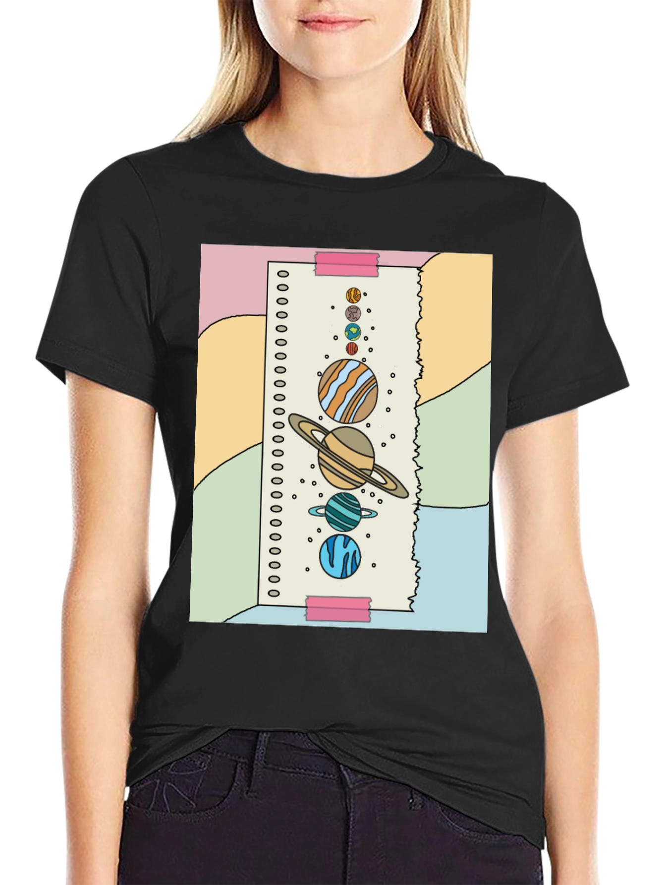 Planet Sketch T-Shirt - Fun Space Design