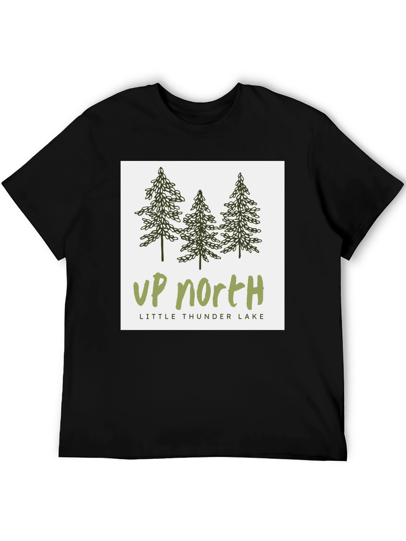 Up North Little Thunder Lake Black T-Shirt