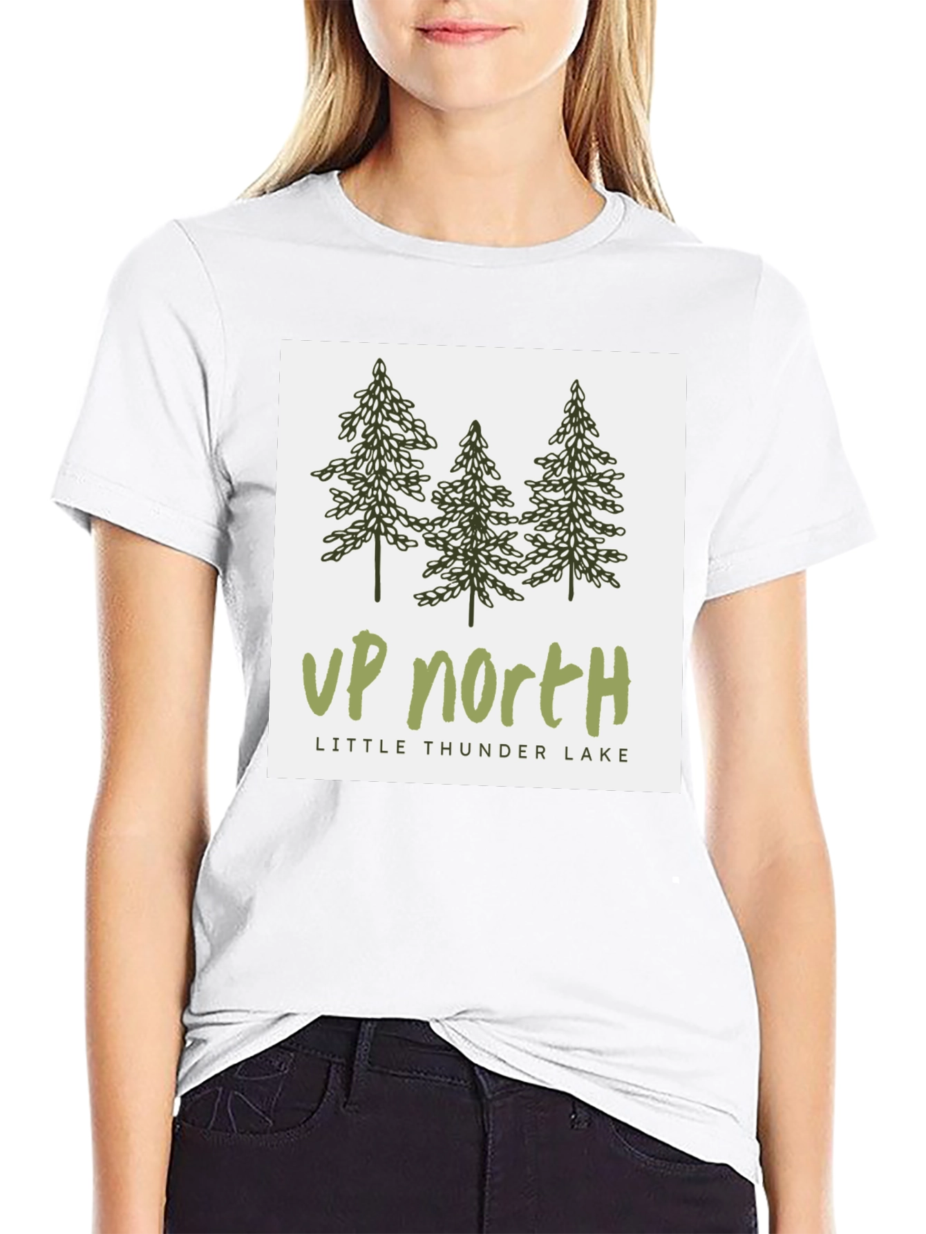 Up North Little Thunder Lake Black T-Shirt