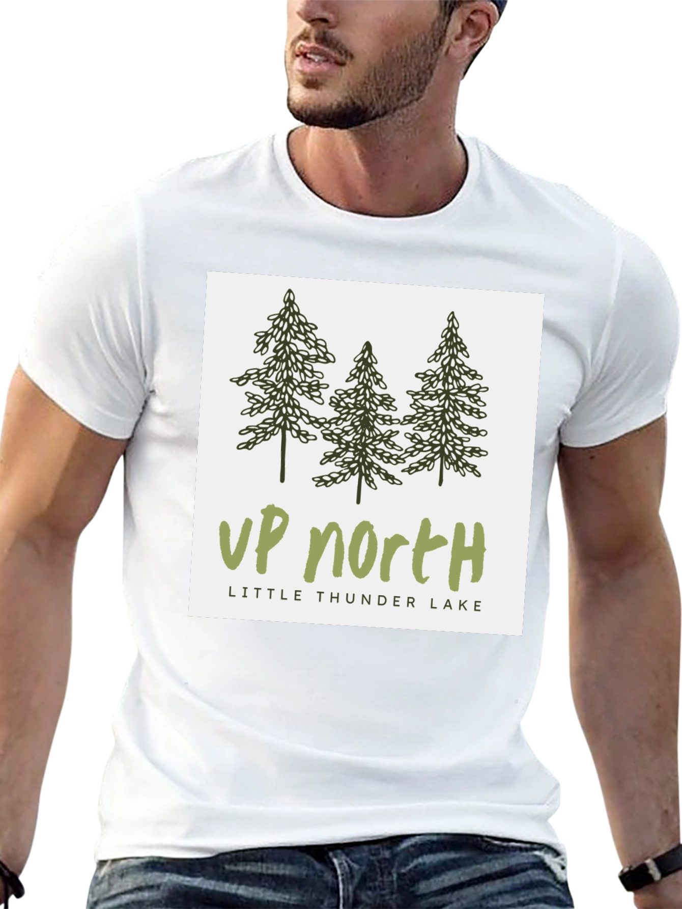 Up North Little Thunder Lake Black T-Shirt