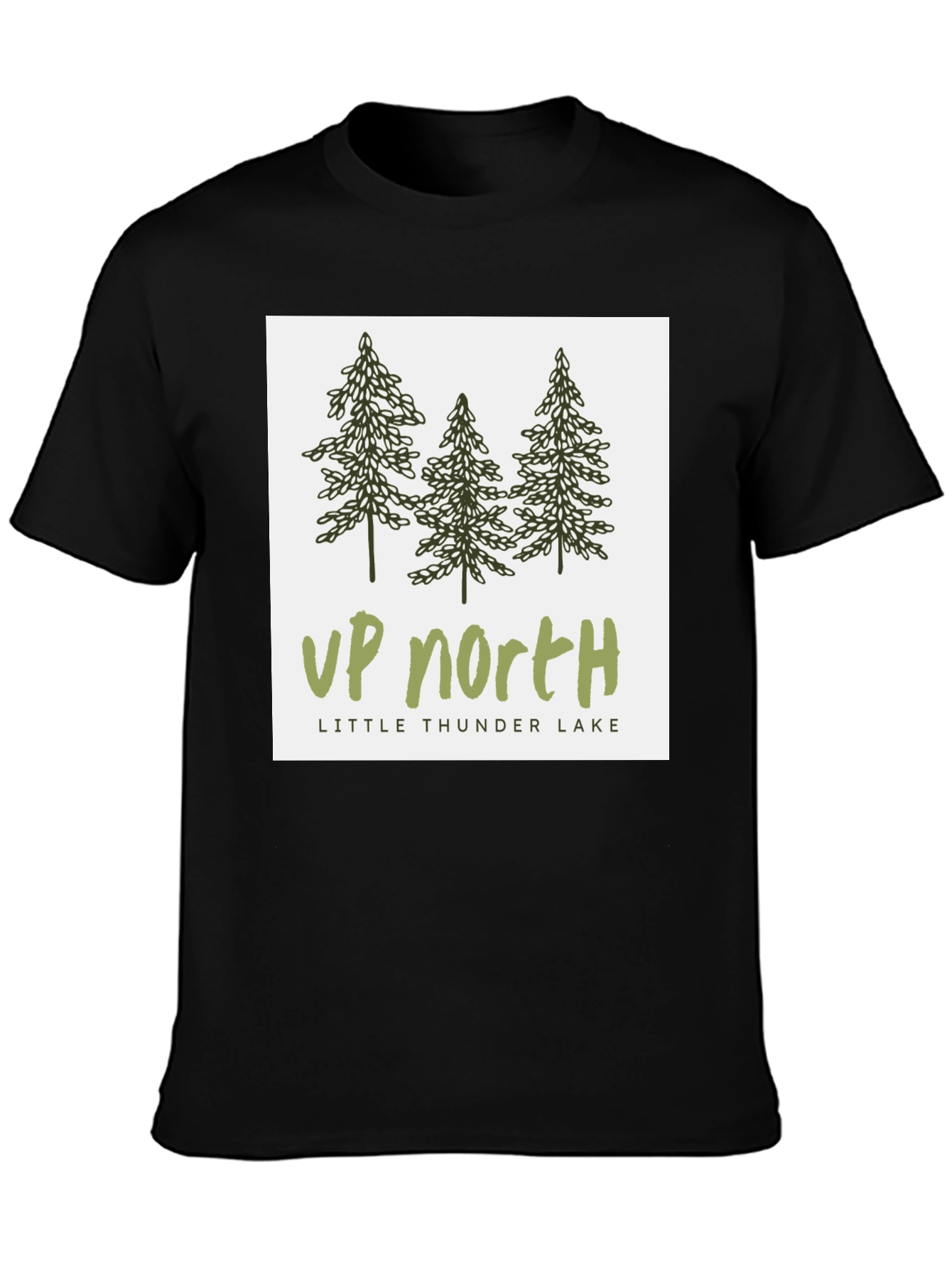 Up North Little Thunder Lake Black T-Shirt