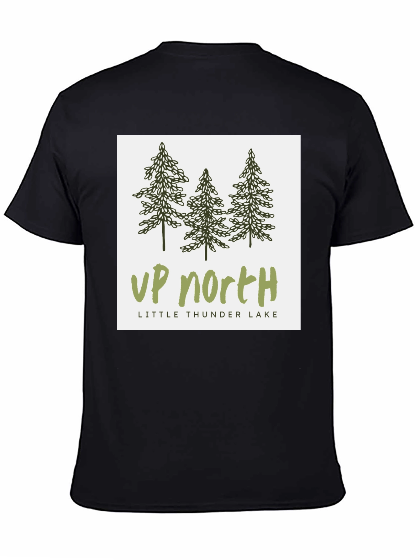 Up North Little Thunder Lake Black T-Shirt