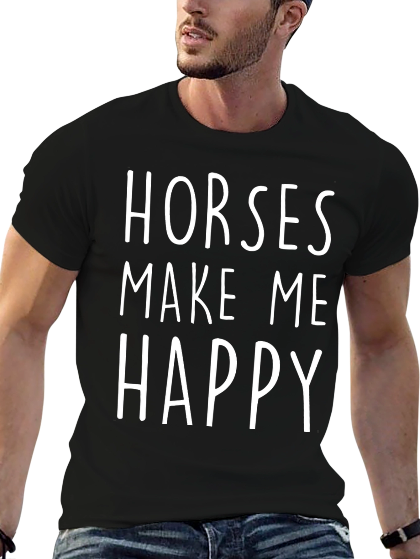Horses Make Me Happy Graphic T-Shirt