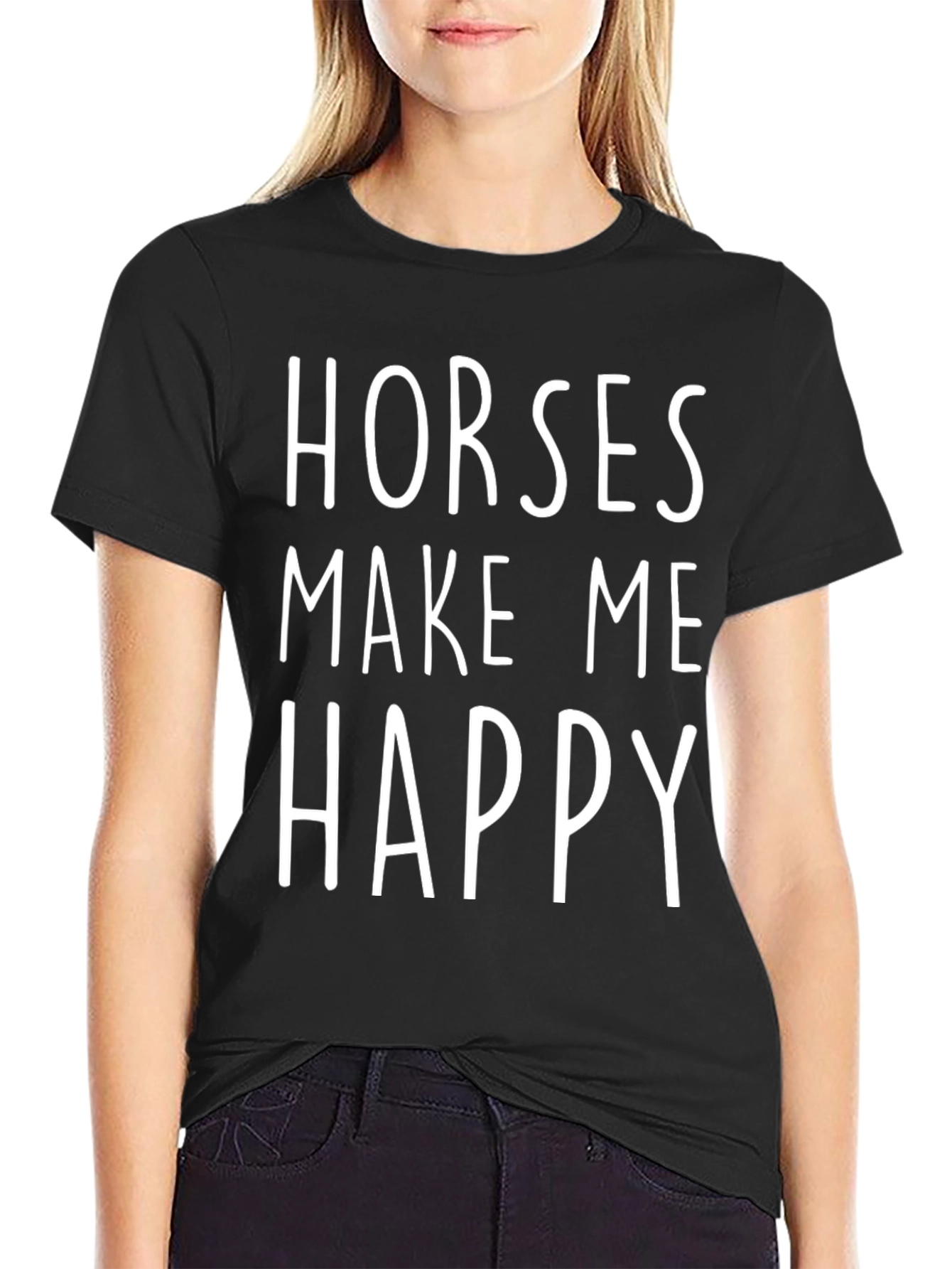 Horses Make Me Happy Graphic T-Shirt