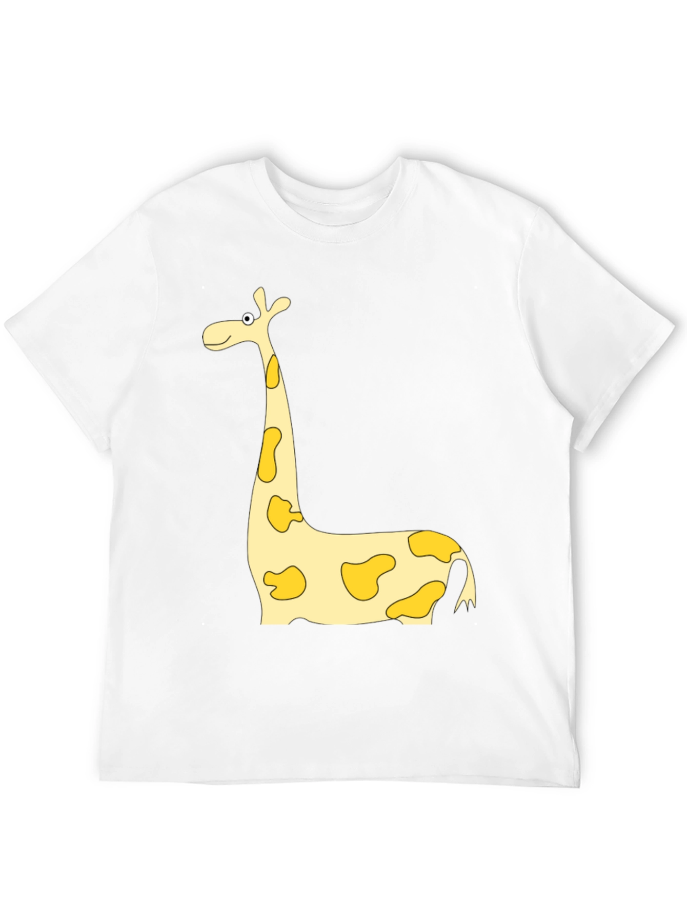 Giraffe Cartoon Print Black Tee