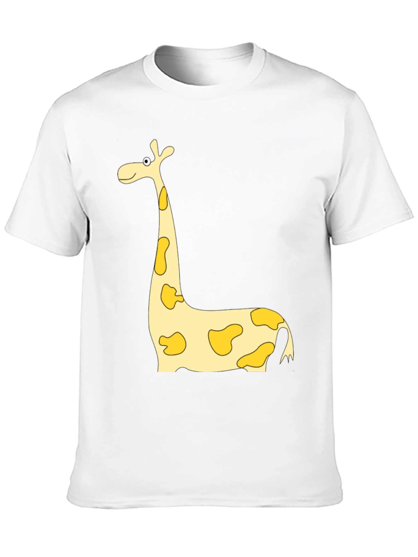 Giraffe Cartoon Print Black Tee