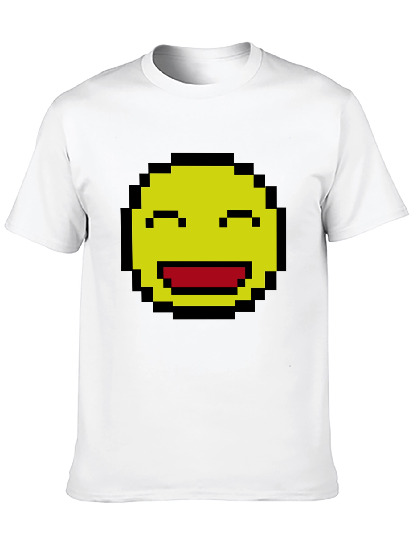 Pixel Smiley Face Graphic T-Shirt