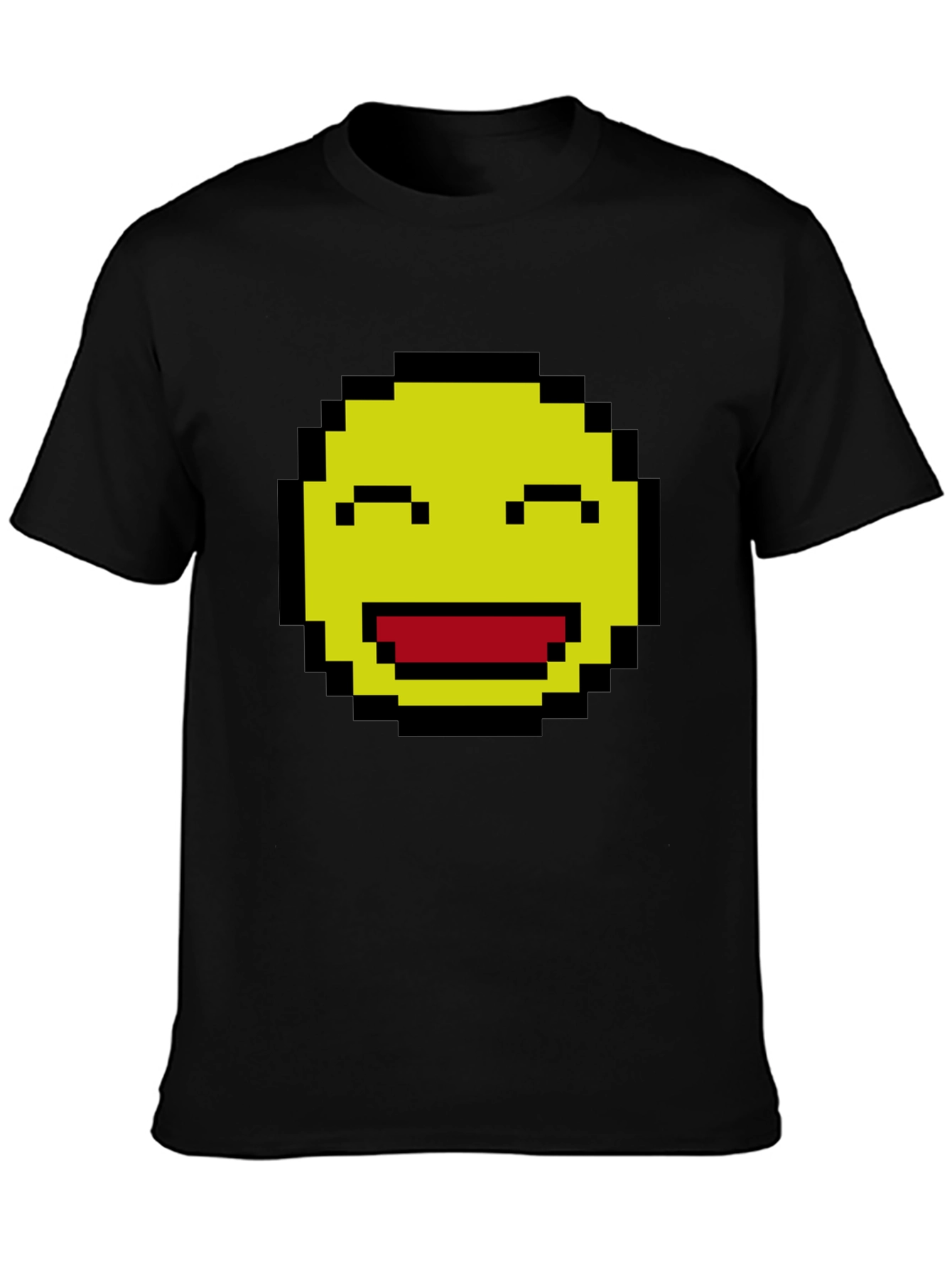 Pixel Smiley Face Graphic T-Shirt