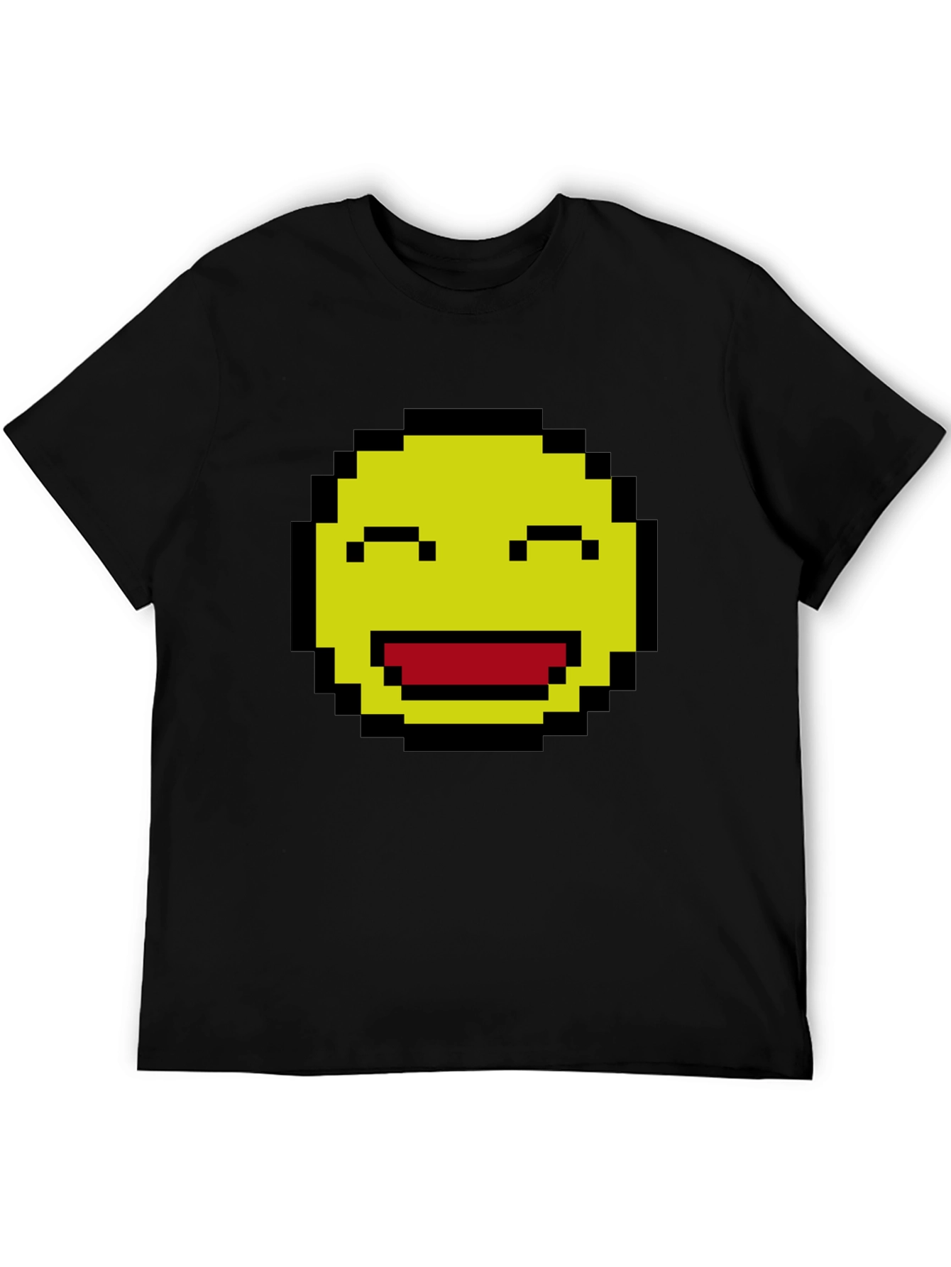 Pixel Smiley Face Graphic T-Shirt