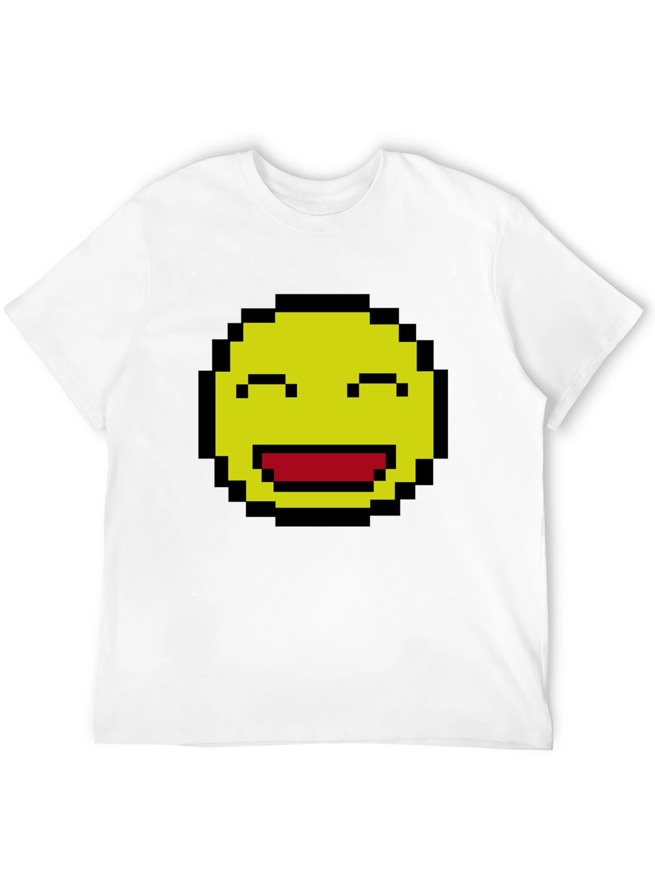 Pixel Smiley Face Graphic T-Shirt