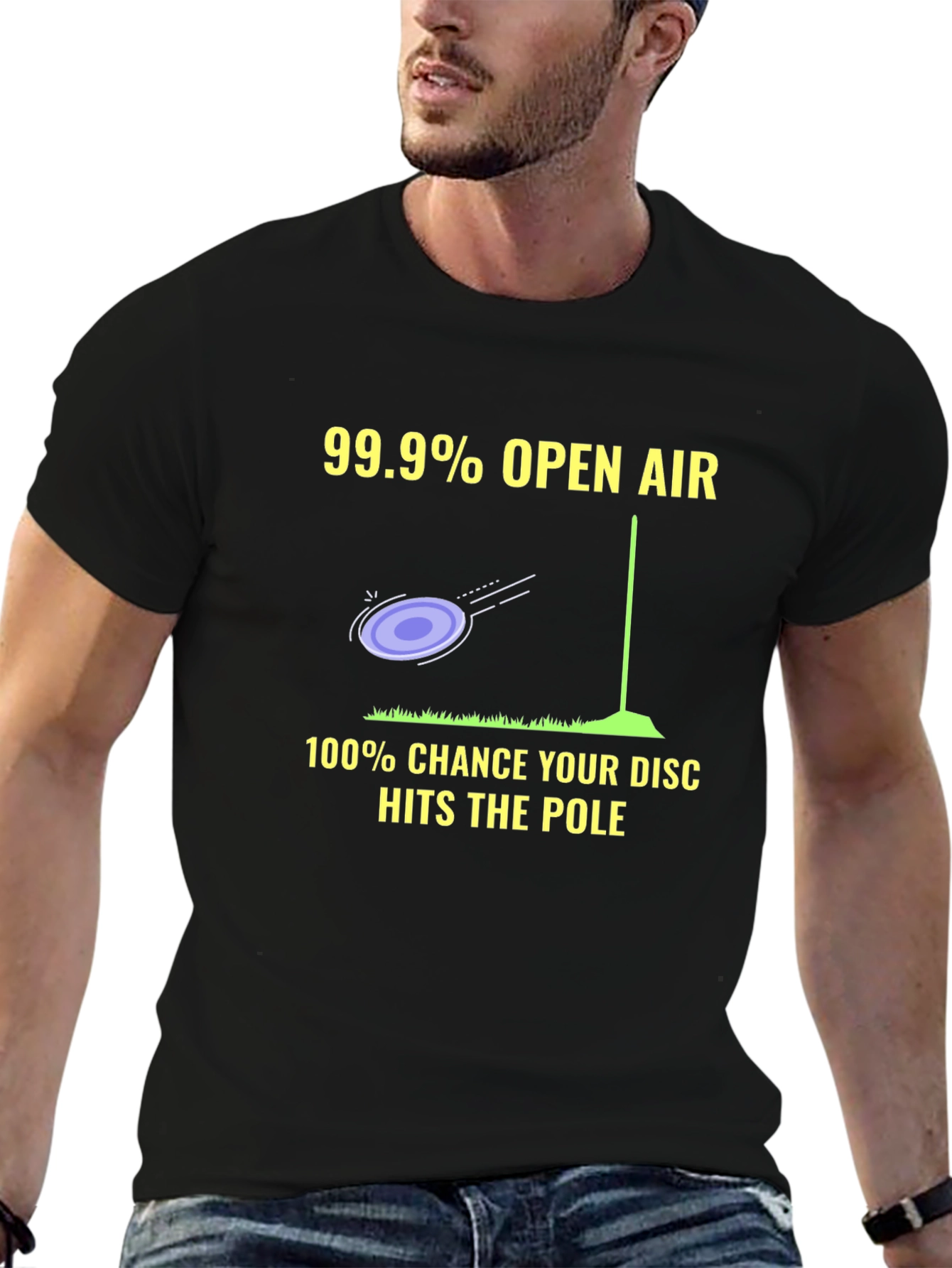 Funny Disc Golf T-Shirt: Open Air & Pole Hits!