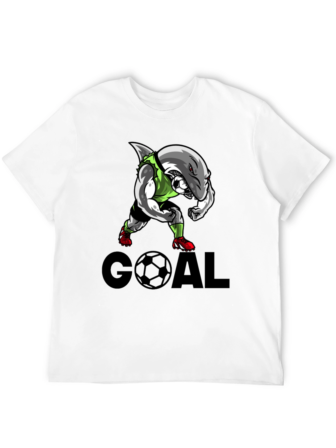 Shark Soccer Goal Black T-Shirt